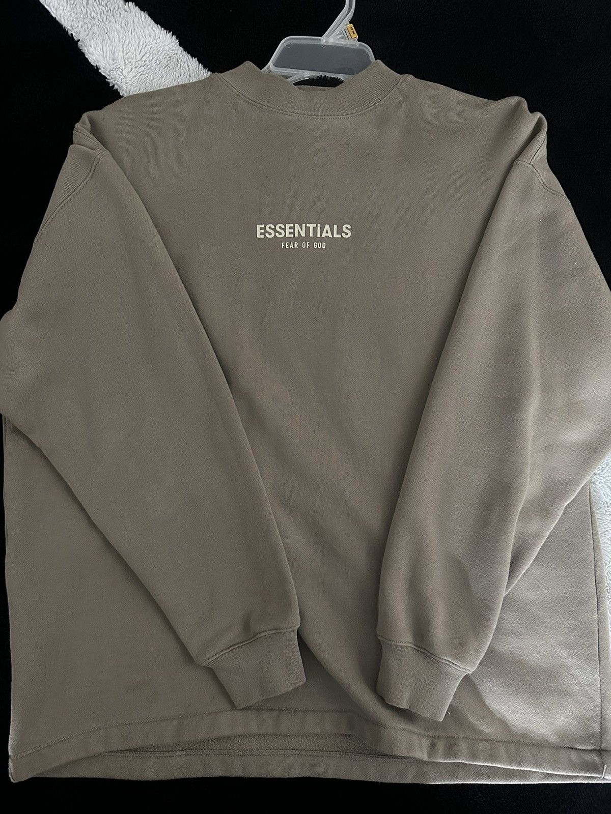 image of Essentials Desert Taupe Oversized Crewneck in Tan, Men's (Size Small)