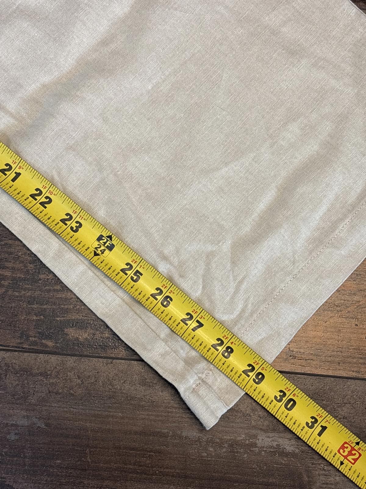 Other Ellen Tracy Beige Wide Leg Linen Pants with Drawstring Waist Size 32" / US 10 / IT 46 - 7 Thumbnail
