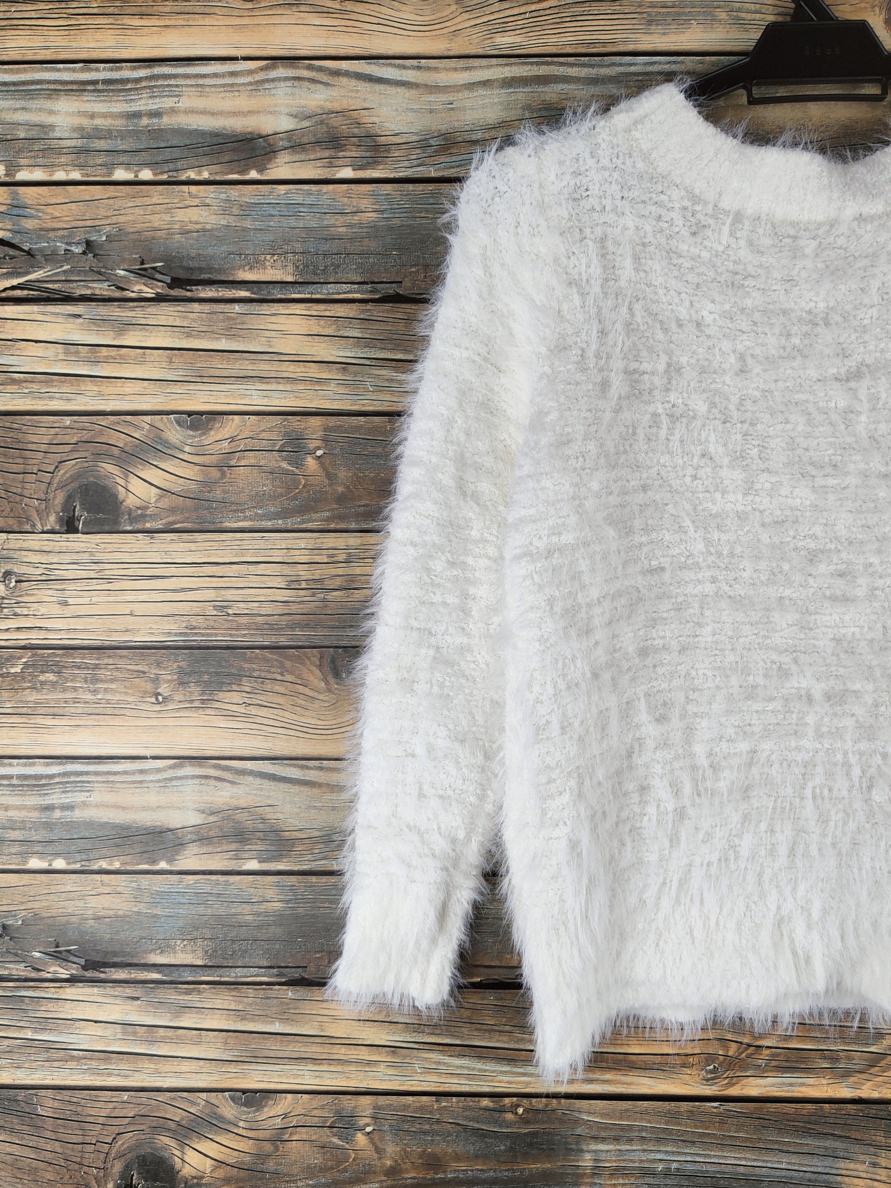 Japanese Brand DL Chocol Raffine Cream Fur Mohair Knitwear #sp46-470 Size S / US 4 / IT 40 - 9 Thumbnail
