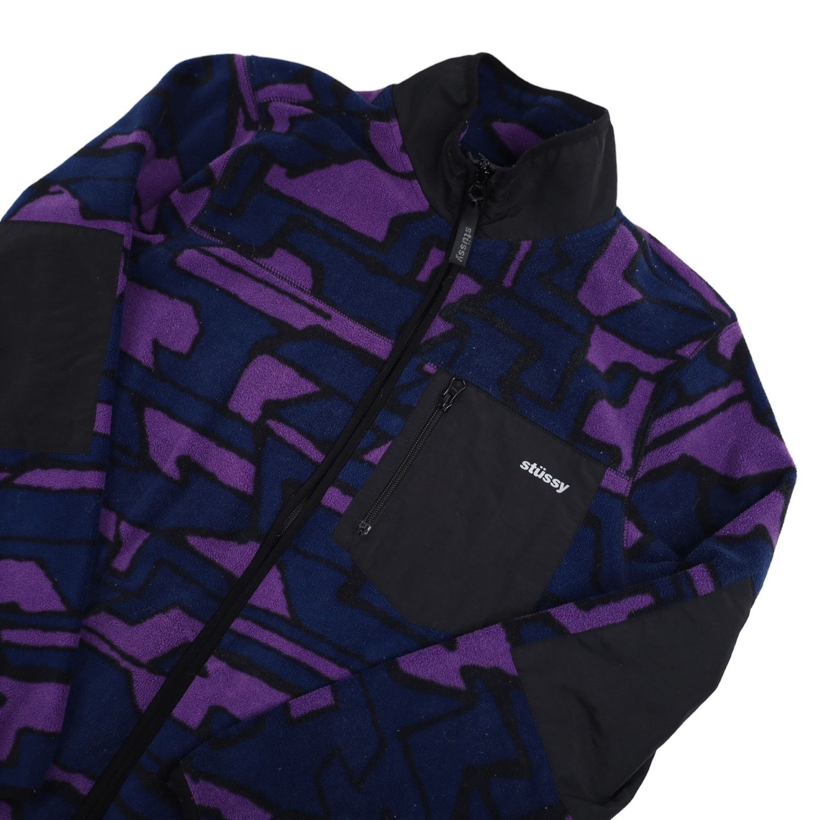 Stussy Stussy Purple Camo Fleece Jacket Size US S / EU 44-46 / 1 - 2 Thumbnail