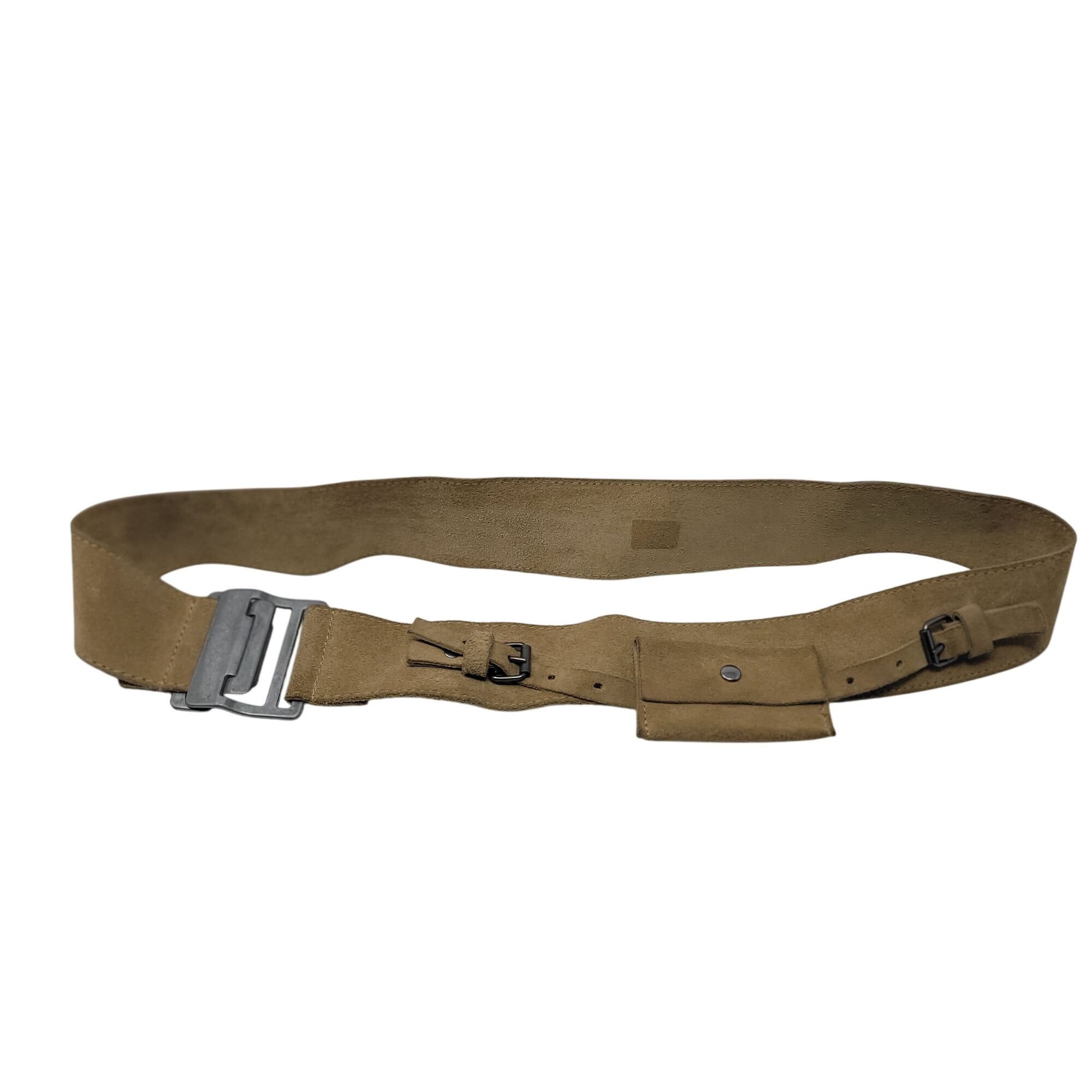Vintage British 1937 Pattern Suede Webbing Belt Tan L WWII Military Size 36 - 1 Thumbnail