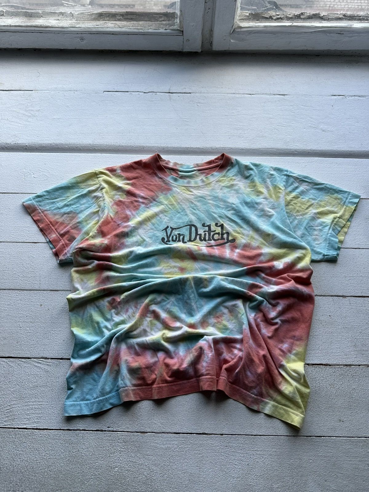 Vintage × Von Dutch 🚨Y2K VON DUTCH TYE DYE patchwork Y2K distressed style tee Size US M / EU 48-50 / 2 - 1 Thumbnail