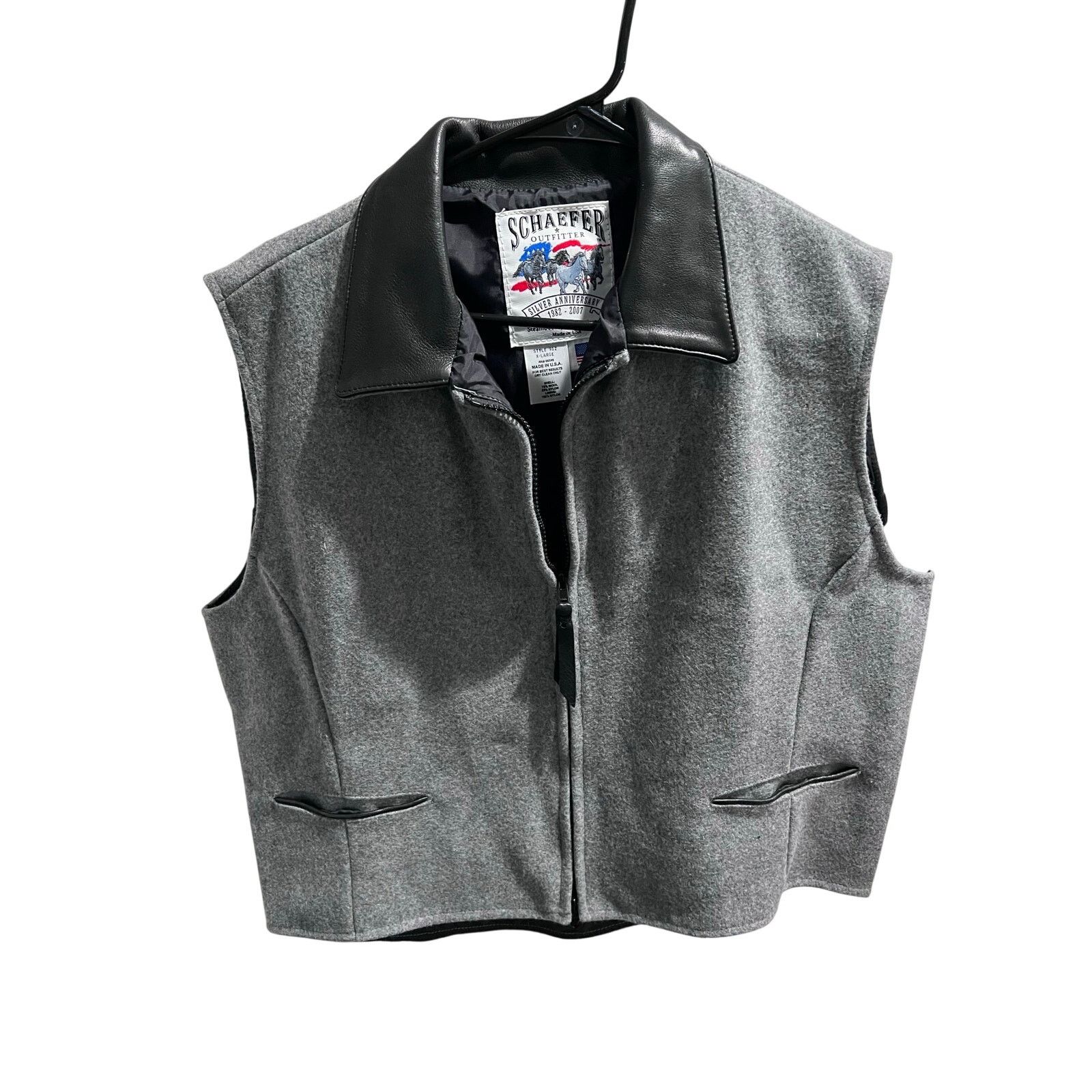 Other Schaefer Outfitter Wool Vest Men’s XL Leather Collar USA Size US XL / EU 56 / 4 - 3 Thumbnail