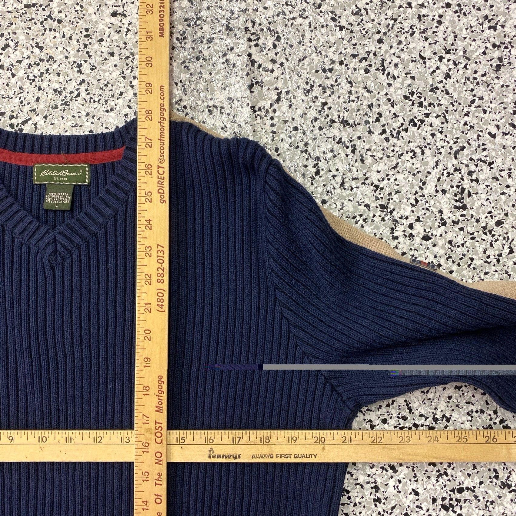 Eddie Bauer VINTAGE Eddie Bauer Sweater Men Size L Blue Ribbed Cotton Knit Pullover Crew Neck Long Sleeve Regular Fit Winter Casual Size US L / EU 52-54 / 3 - 3 Thumbnail