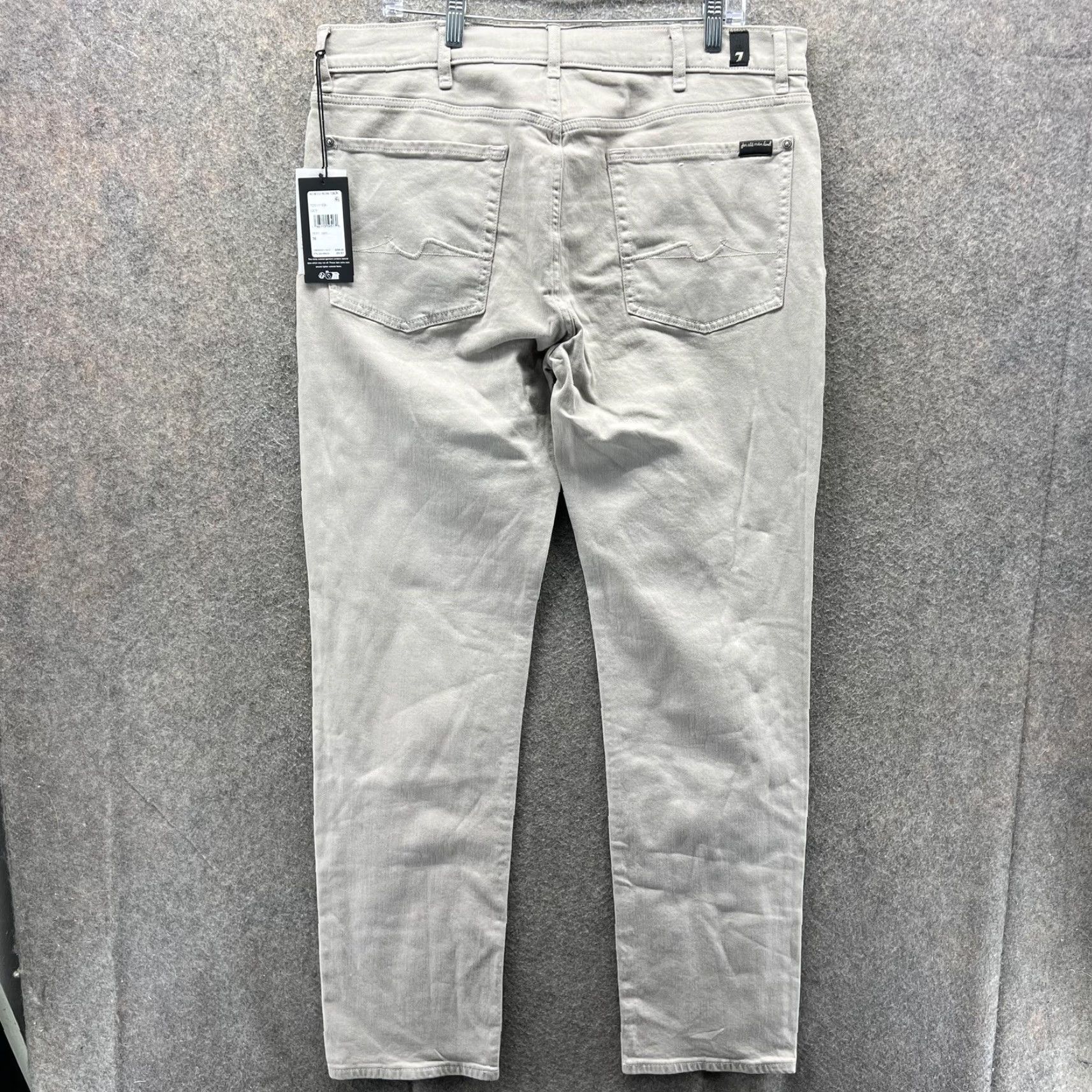7 For All Mankind 7 For All Mankind Slimmy Jeans Mens 36 Gray Straight Denim Jeans Casual Pants 5-Pocket Logo Zip Fly Size US 36 / EU 52 - 2 Thumbnail