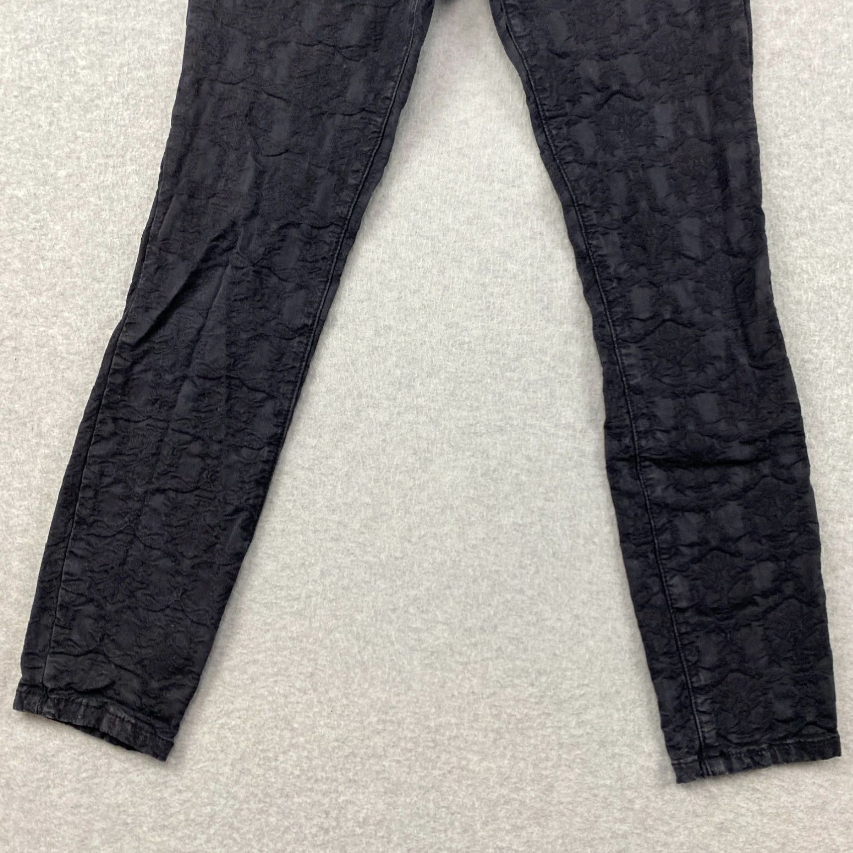 Free People Free People Jeans Womens Skinny Black Embroidered Floral Distressed Stretch 26 Festival Size 26" / US 2 / IT 38 - 3 Thumbnail