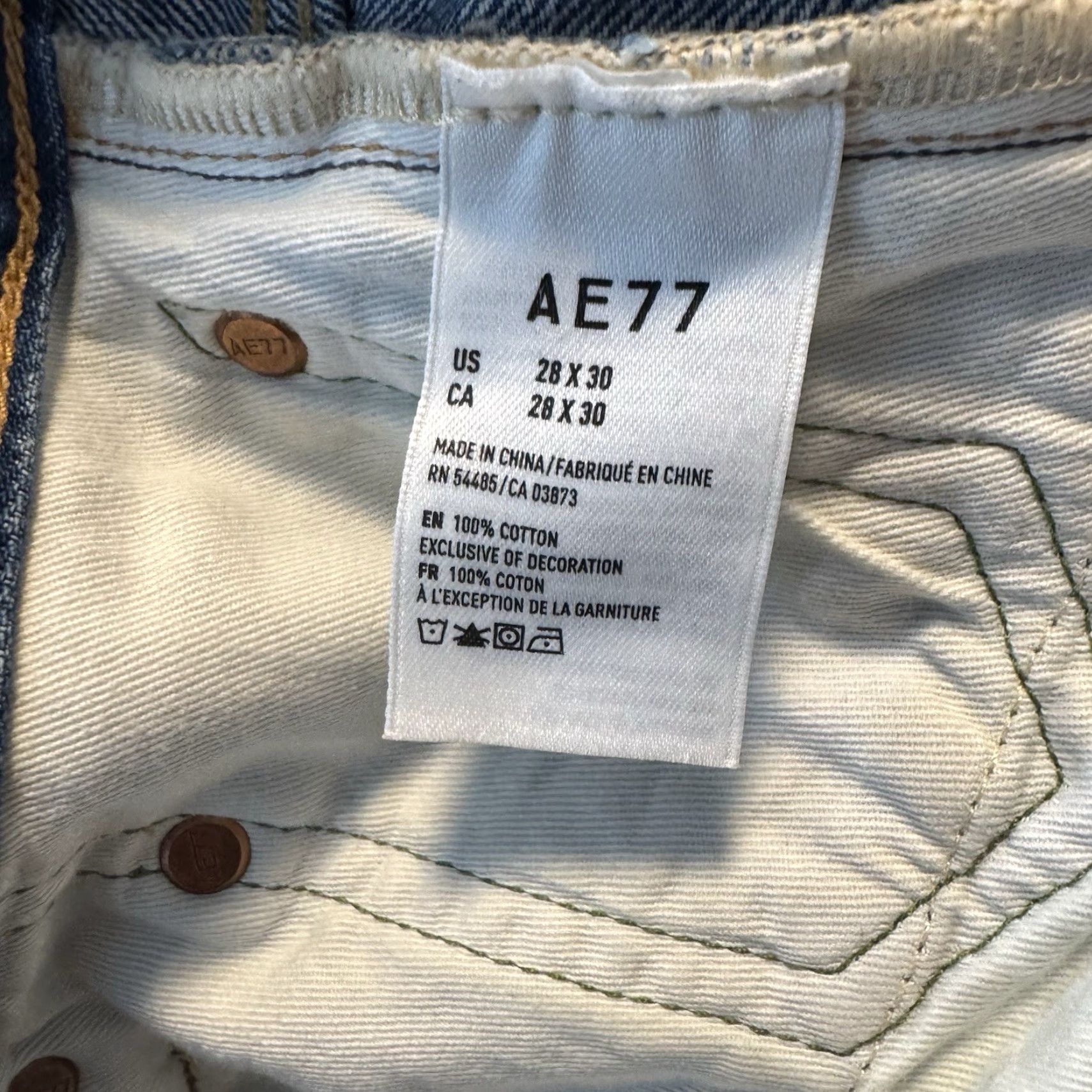 American Eagle Outfitters VINTAGE American Eagle AE77 Jeans Male 28x30 Blue Japanese Selvedge Denim Slim Fit 5-Pocket Mens Jeans Size US 28 / EU 44 - 6 Thumbnail