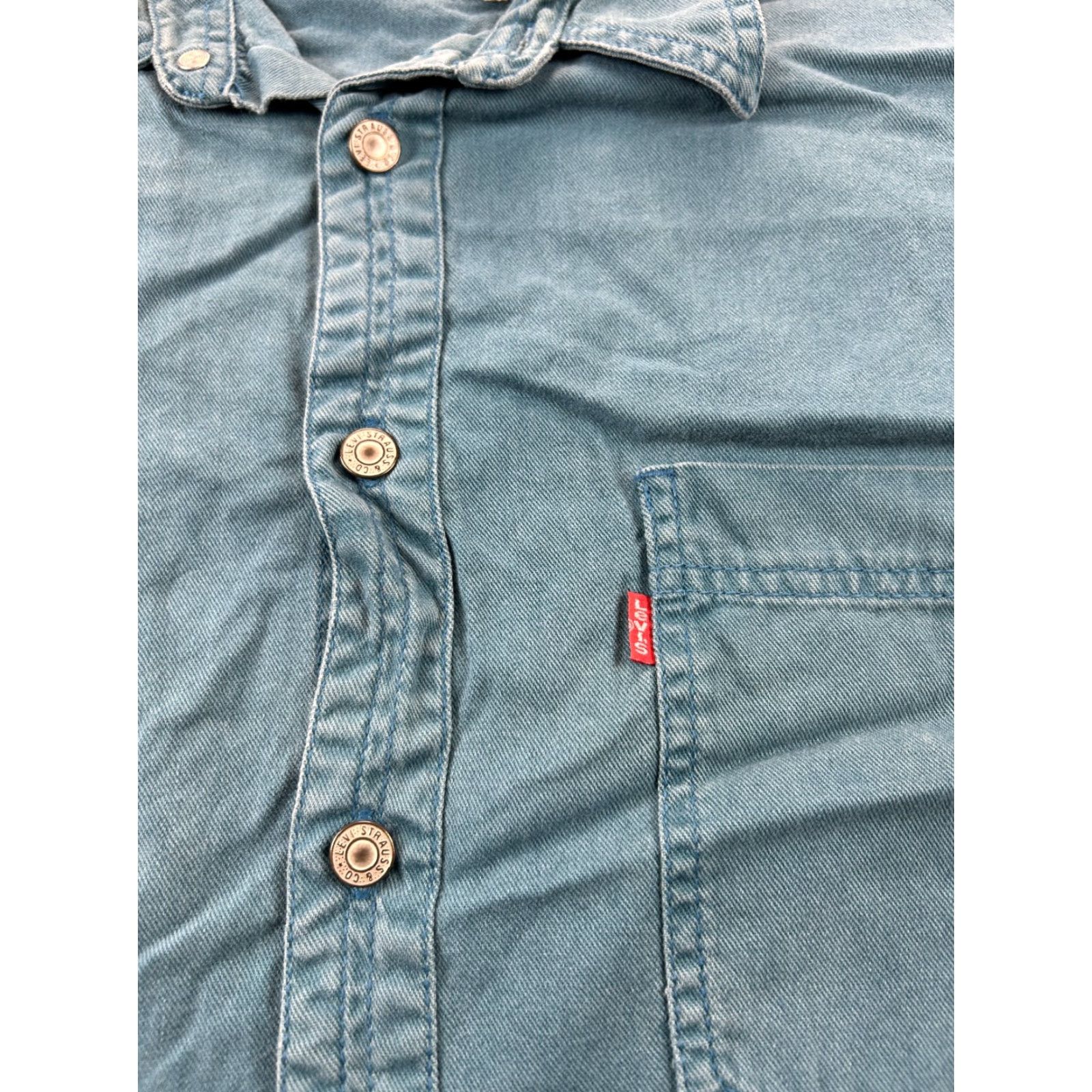 Levi's Levi's Shirt Denim Workwear M Aqua Blue 2 Pocket Button-Up Long Sleeve Casual Mens Size US M / EU 48-50 / 2 - 3 Thumbnail
