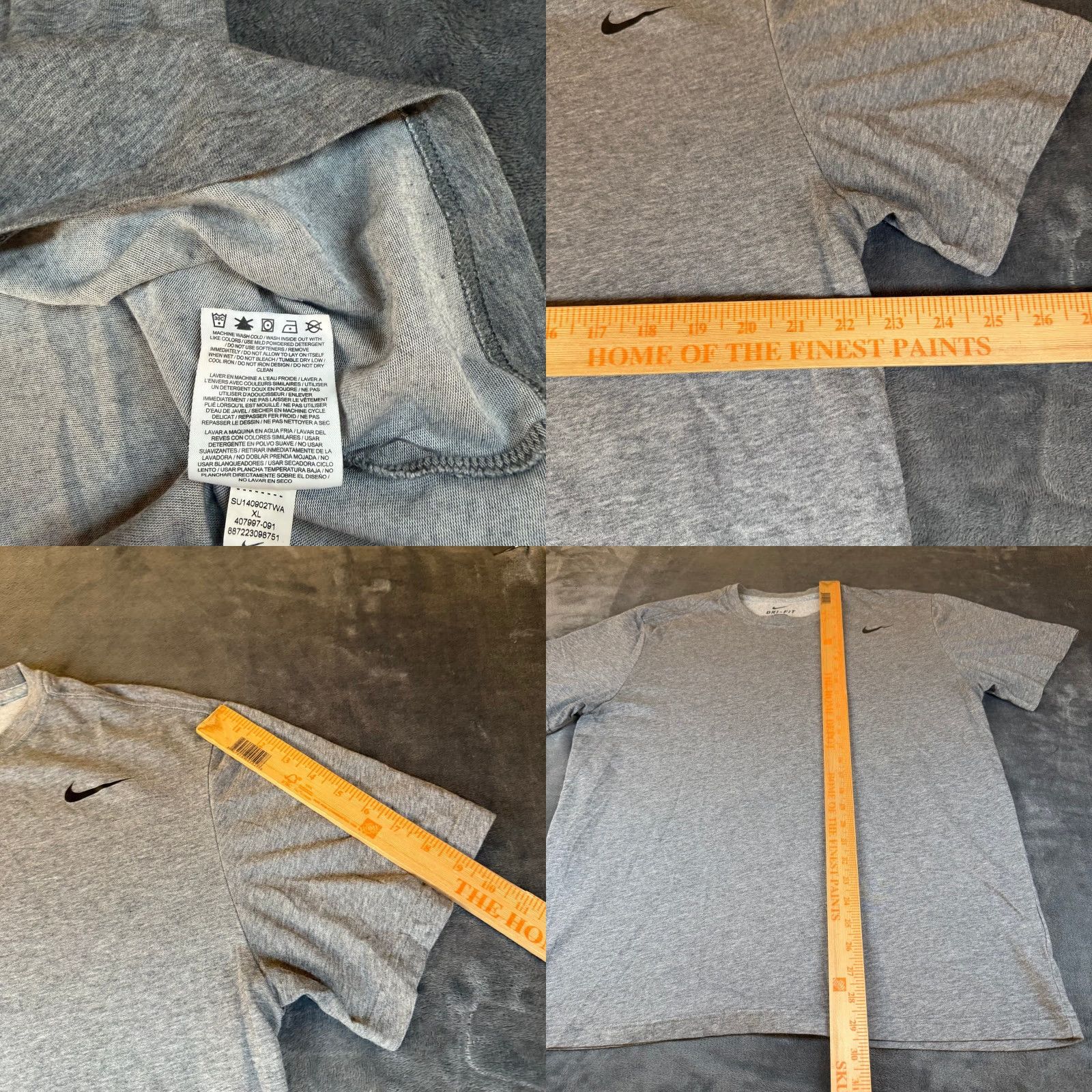 Nike Nike Dri-FIT Gray T-Shirt Short Sleeve Athletic Mens XL Set of 2 Size US XL / EU 56 / 4 - 8 Thumbnail