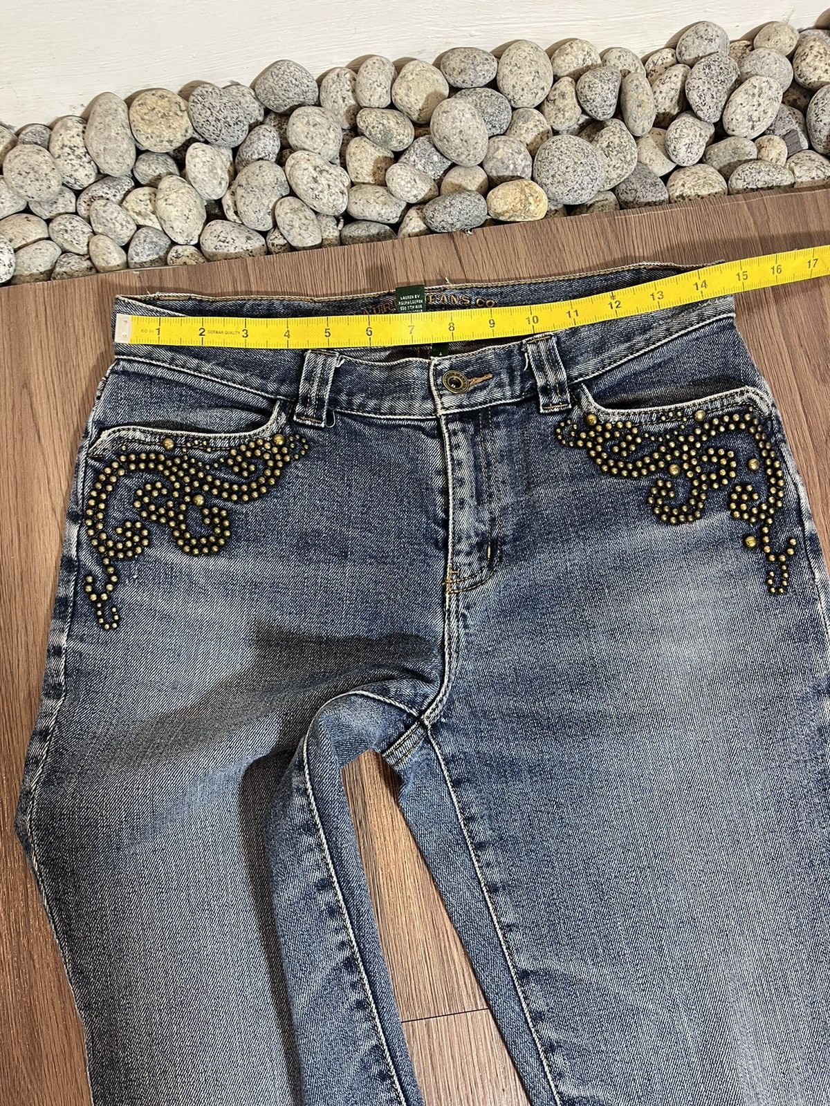 RRL Ralph Lauren × Vintage Washed vintage lauren by ralph lauren studded flare denim Size US 29 - 13 Thumbnail