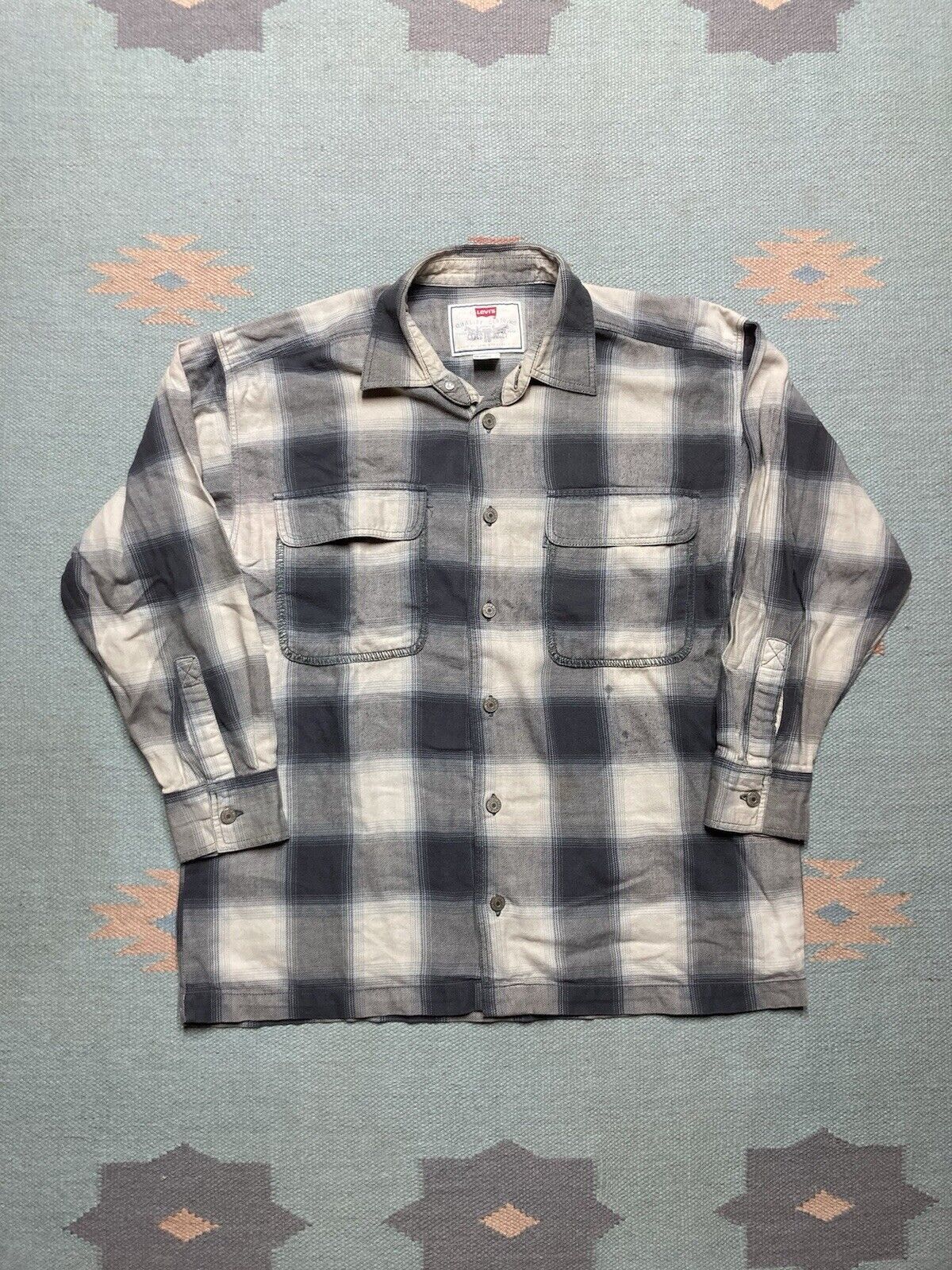 Levi's × Vintage Levis plaid flannel shirt black shadow plaid large 16-18 Size US S / EU 44-46 / 1 - 1 Thumbnail