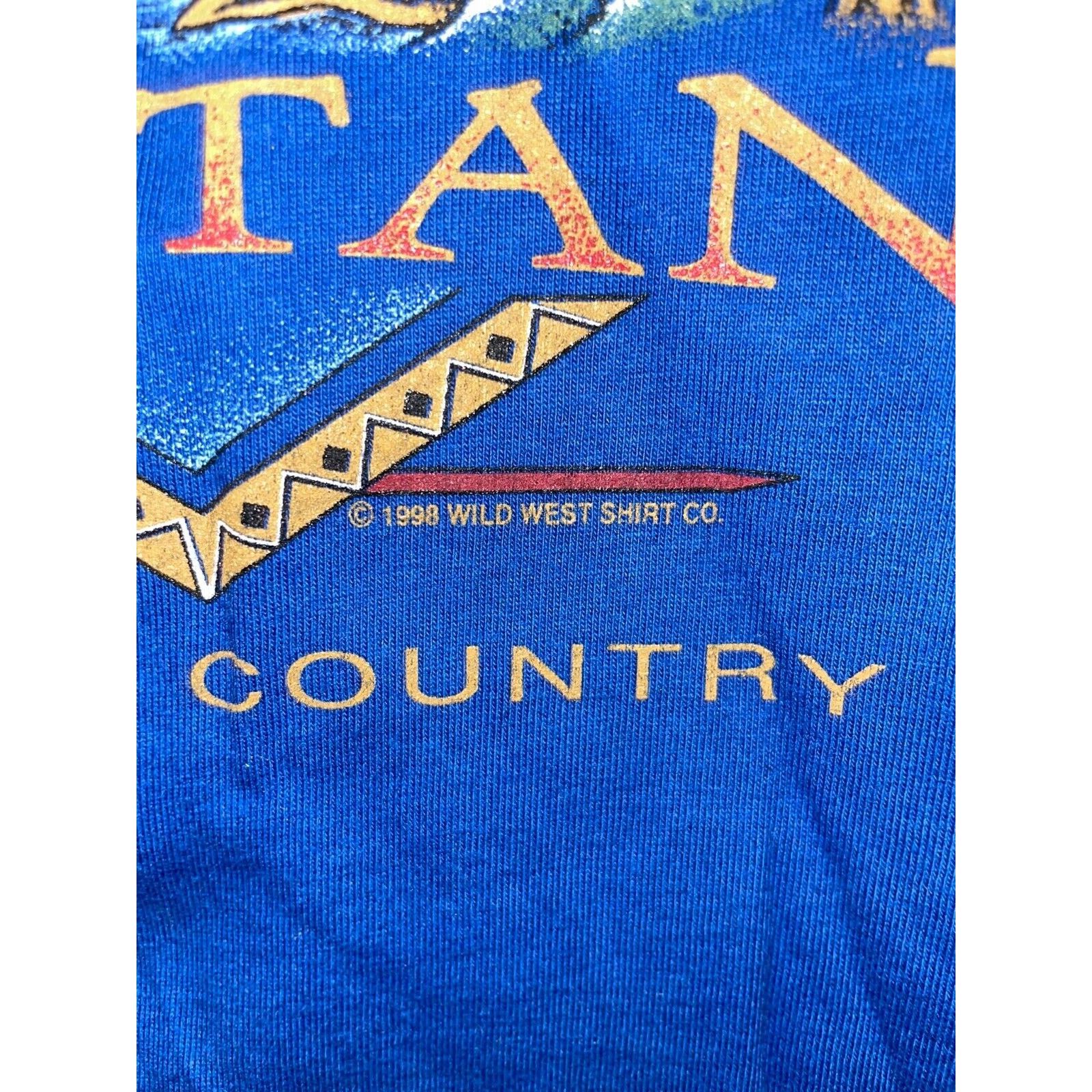 Jerzees Vintage Big Sky Country Shirt Montana Blue Tee VTG 90s Large Size US L / EU 52-54 / 3 - 6 Thumbnail