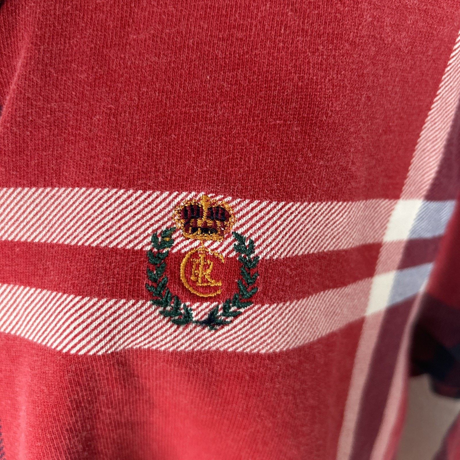 Ralph Lauren Ralph Lauren Vintage Red Plaid Rugby Polo Logo Crest Shirt L Size US L / EU 52-54 / 3 - 5 Thumbnail