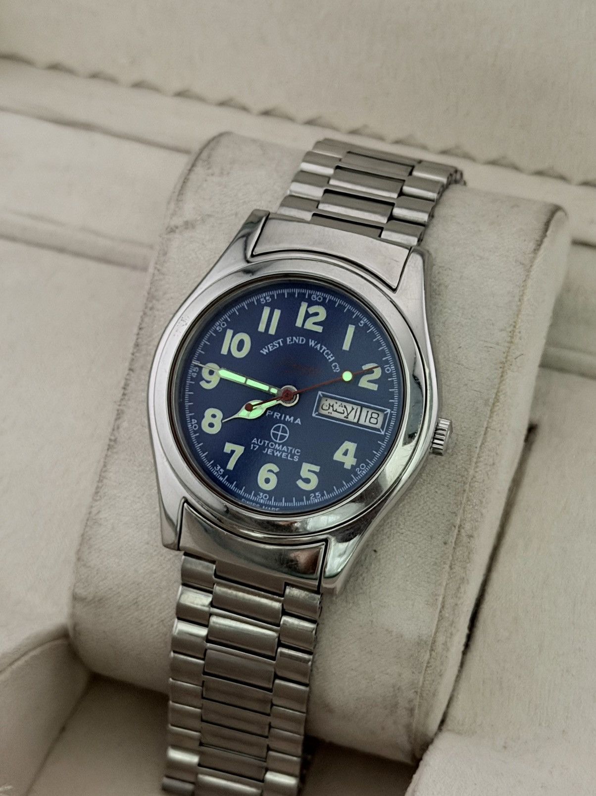 West End Watch Co. West End Sowar Prima Vintage Automatic Blue Dial Watch Size 36 - 5 Thumbnail