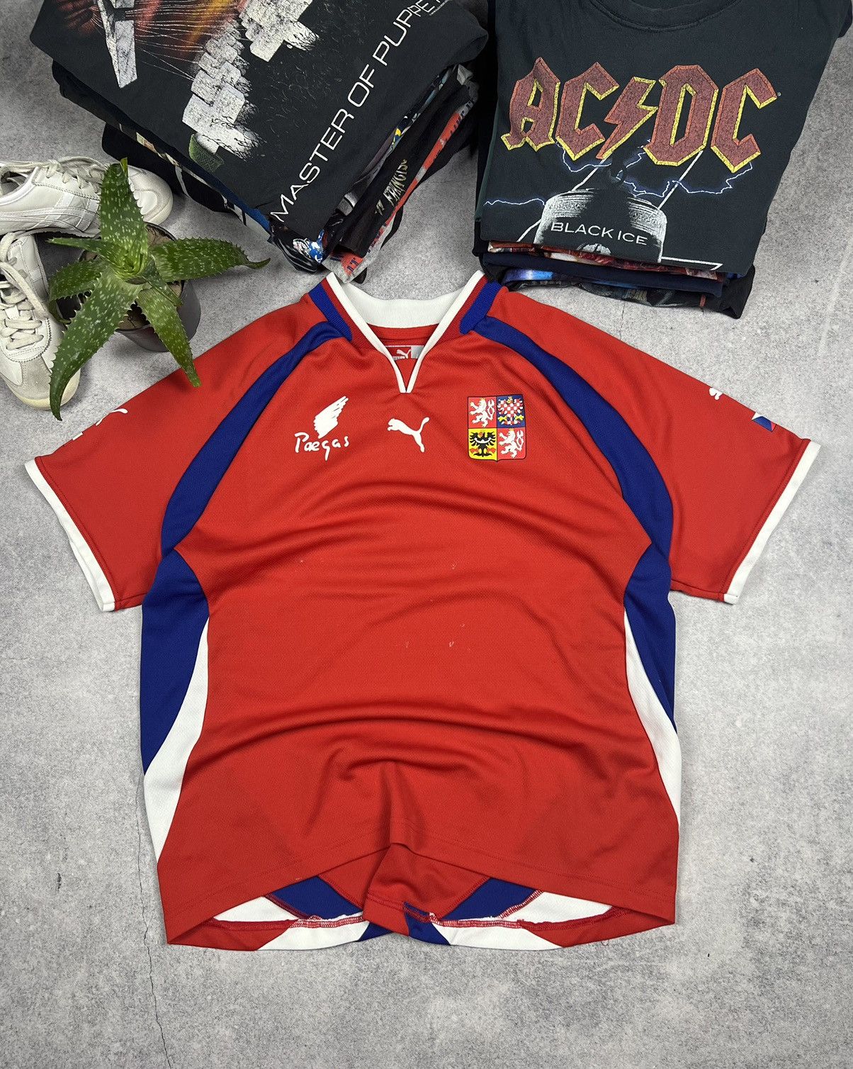 Puma Vintage Puma Czech Republic 2000s Soccer Blokcore Y2K Jersey Size US L / EU 52-54 / 3 - 1 Thumbnail
