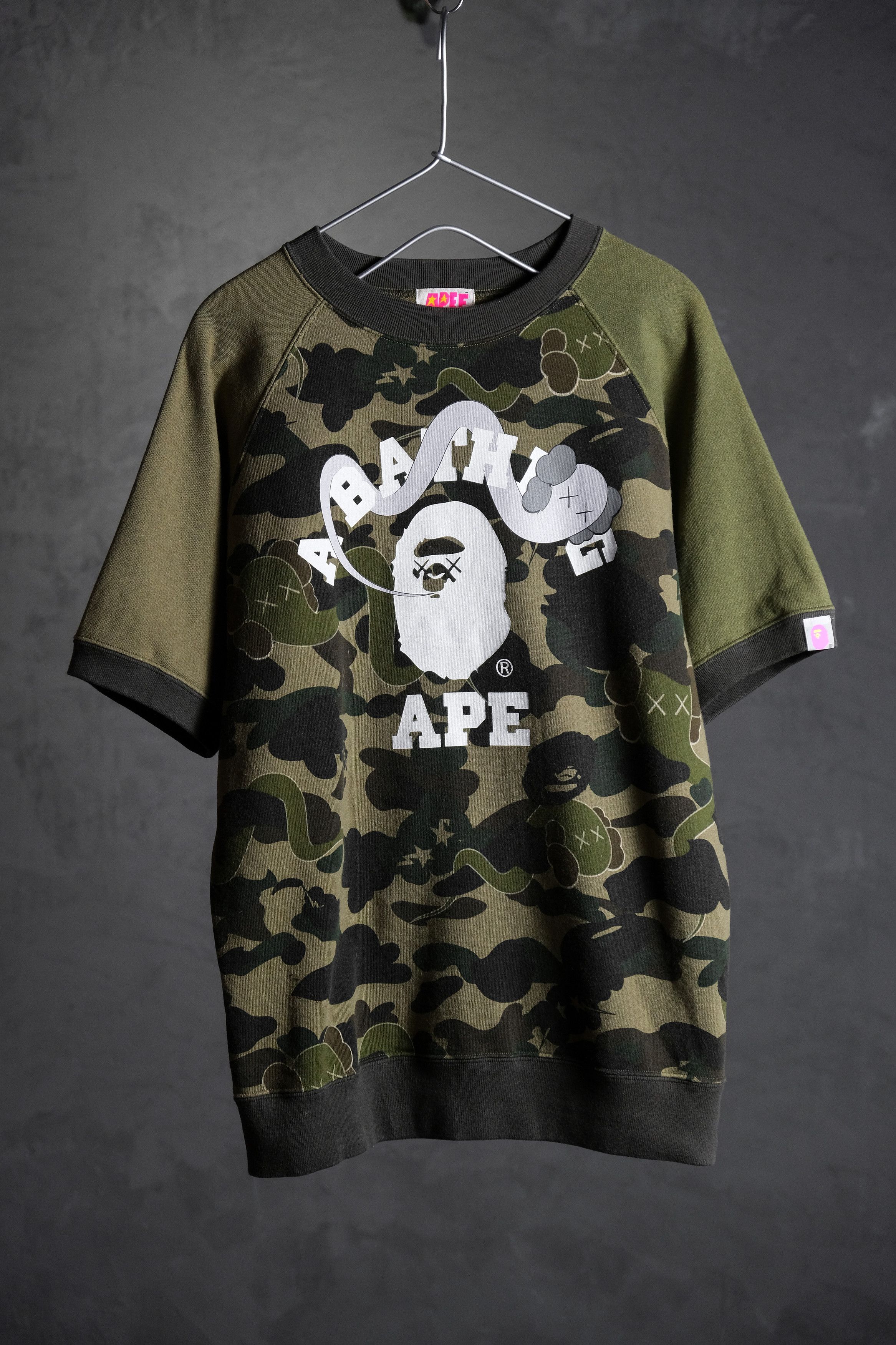 A Bathing Ape BAPE x KAWS Bendy 1st Camo Short Sweatshirt