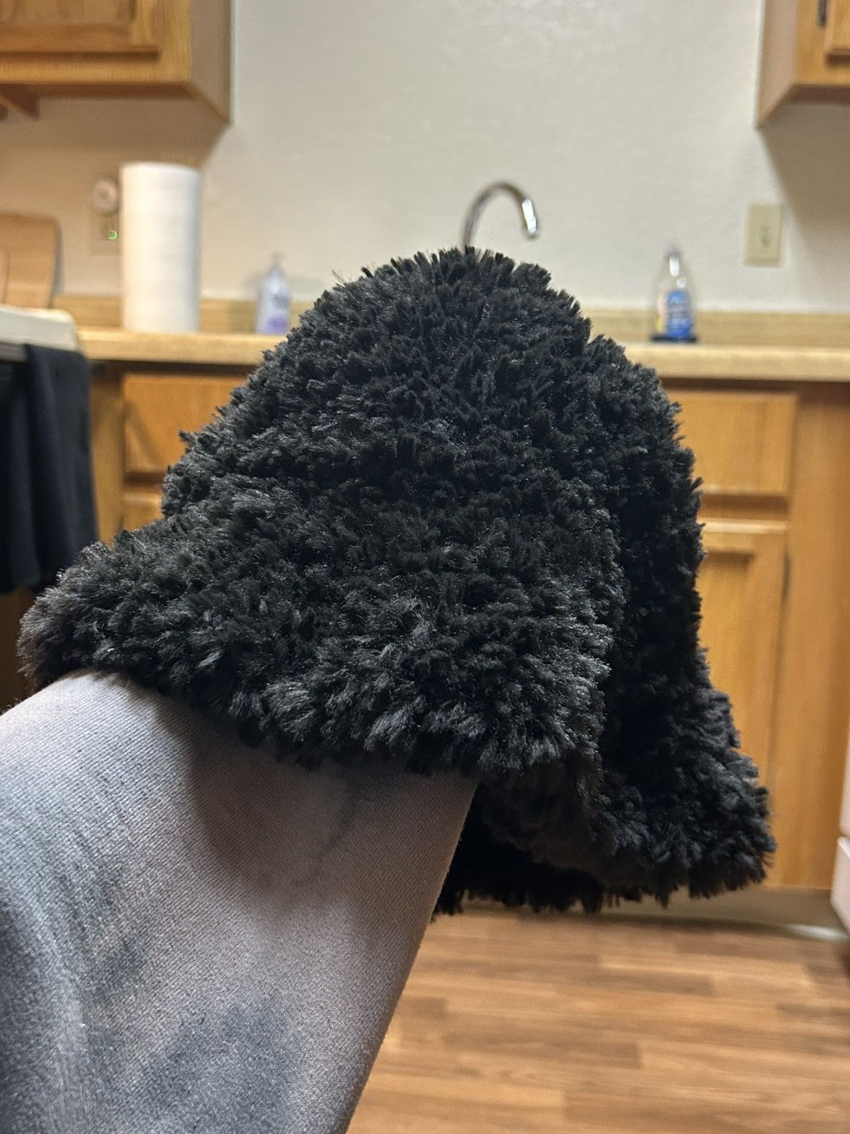 Other Black knit faux fur floppy bucket hat Size ONE SIZE - 2 Thumbnail