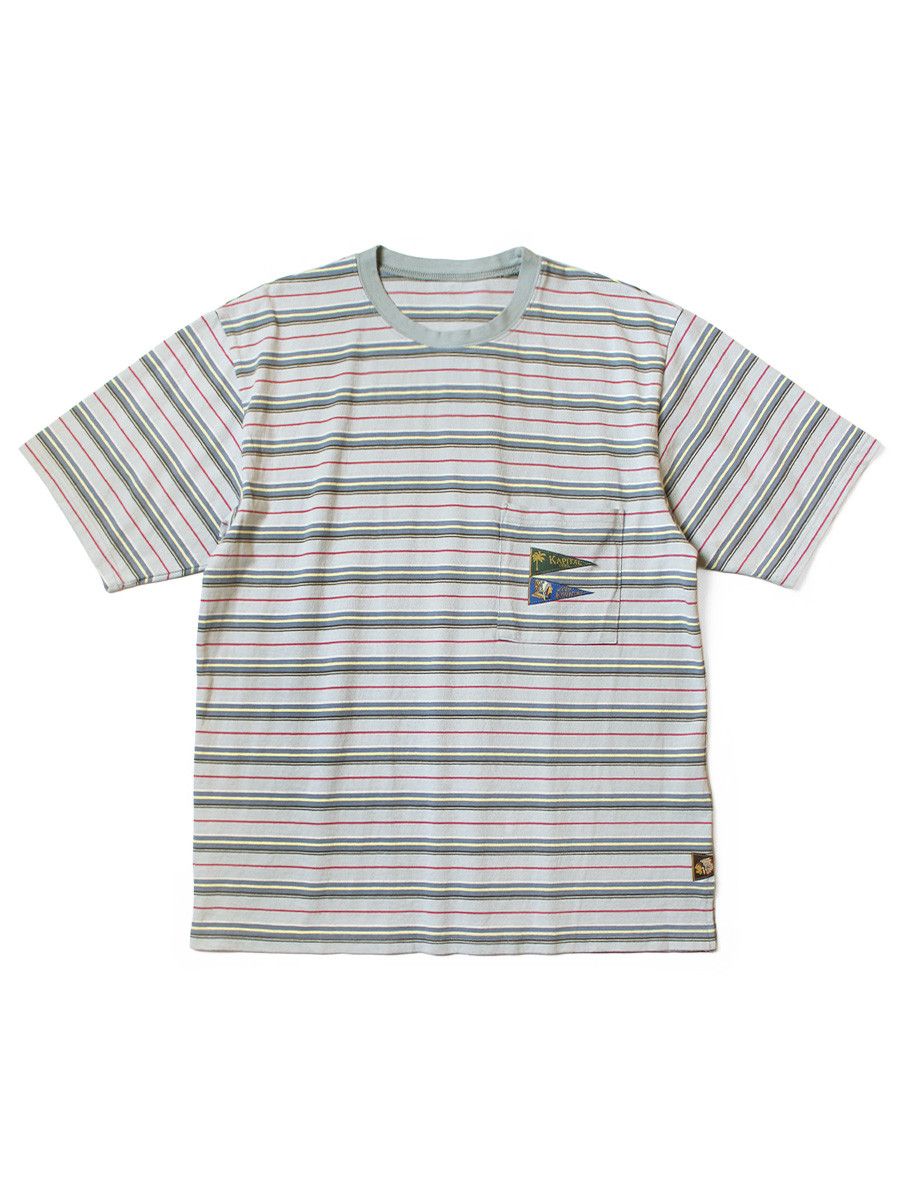 kapital stripe pennant 3 flags t-shirt