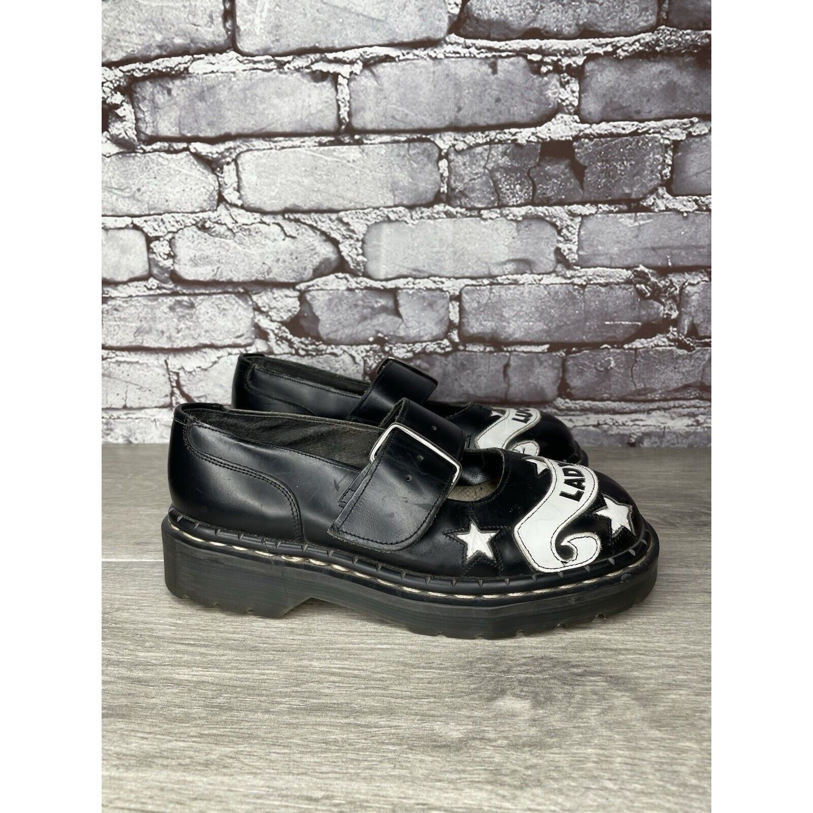 Other VTG TUK LADY LUCK Black Leather MaryJane Strap England Shoes Size US 5.5 / IT 35.5 - 3 Thumbnail