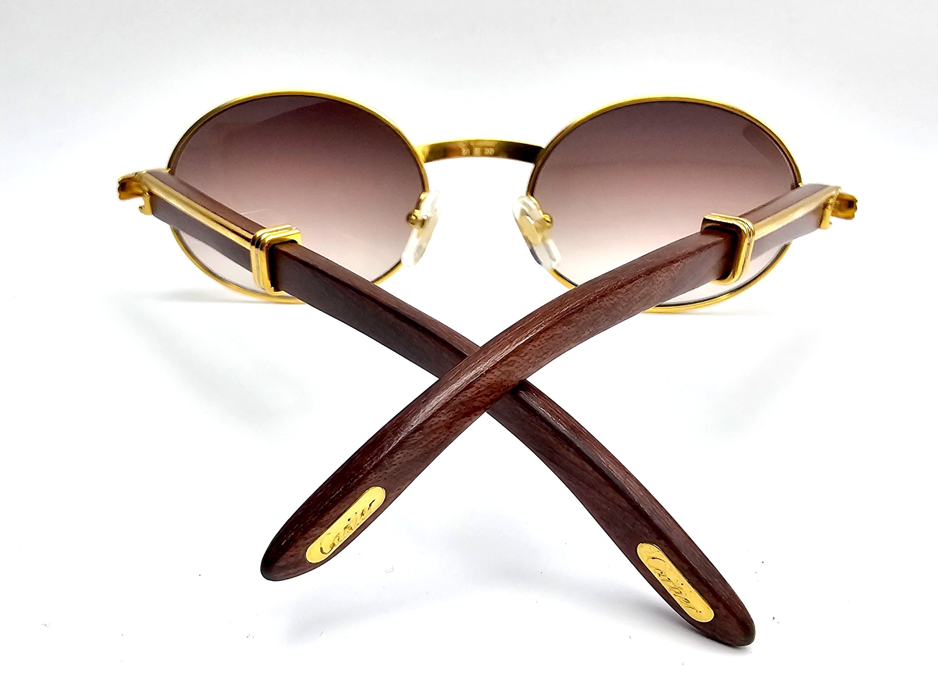 Cartier Cartier Giverny Sunglasses Vintage Bubinga Wood Grailed