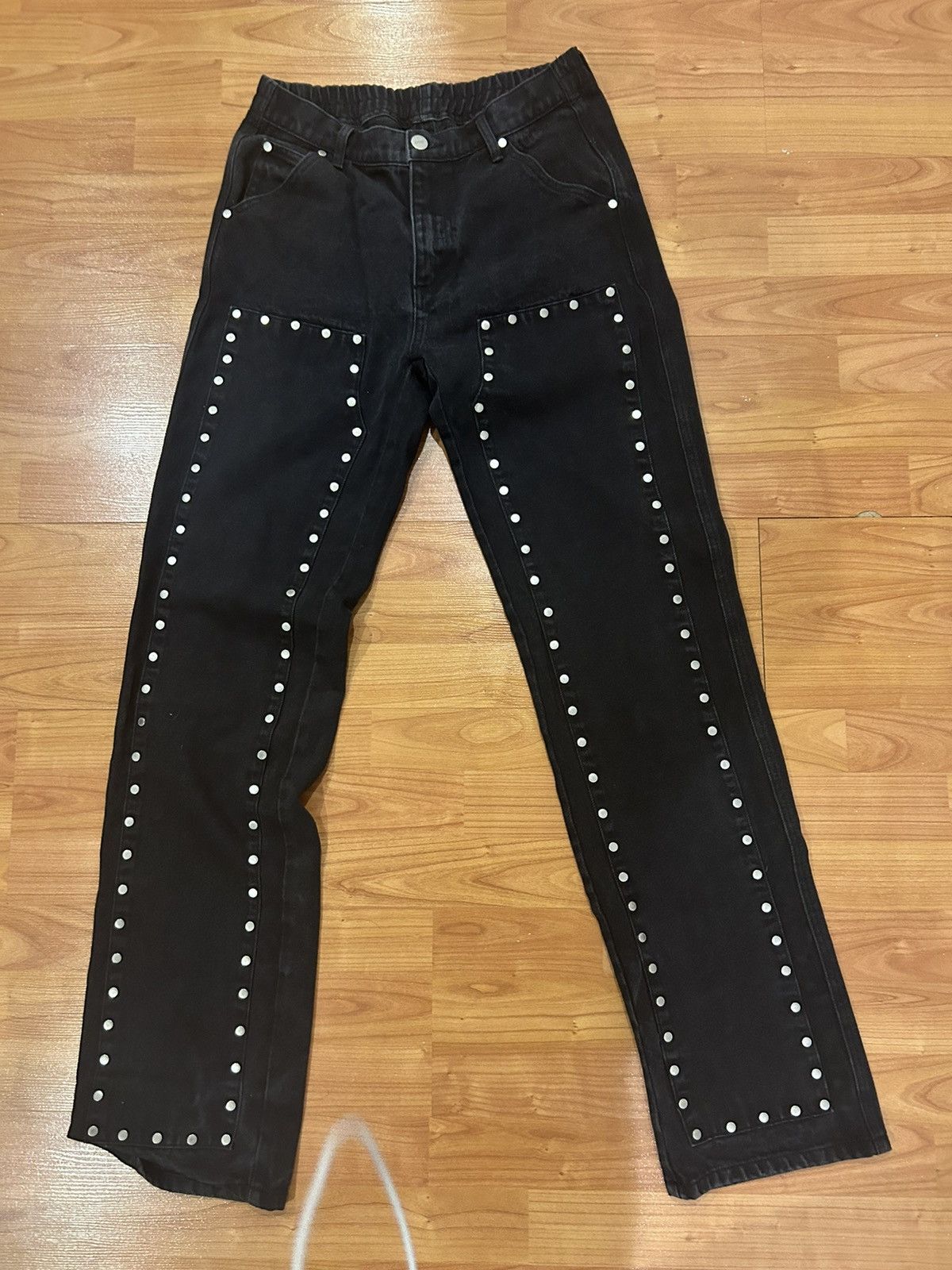 image of Lil Yachty Afb Studded Pants in Black, Men's (Size 34)