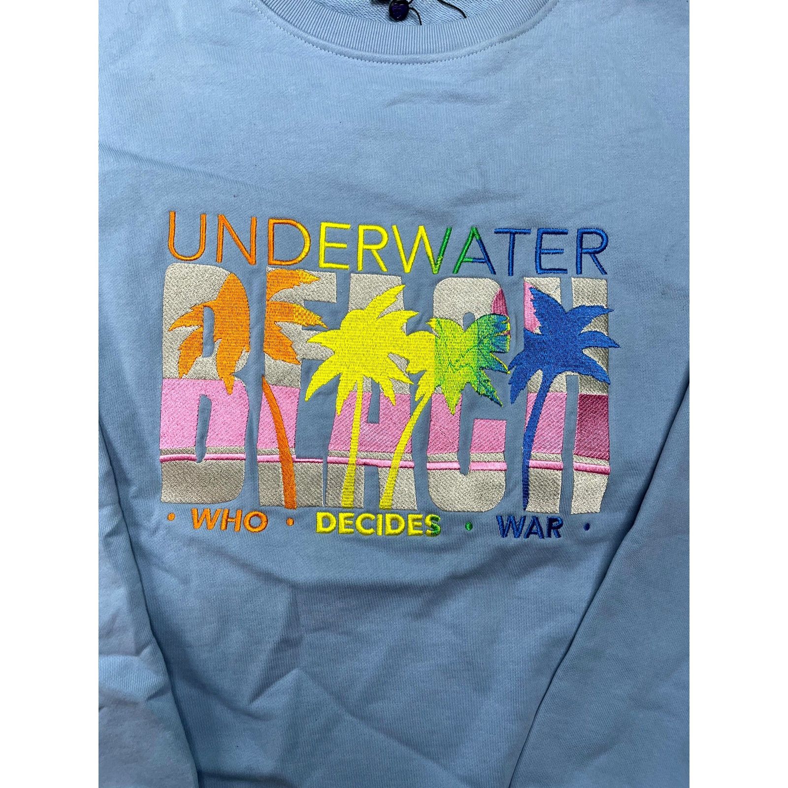 Who Decides War Who Decides War Underwater Beach Blue Crewneck Size L / US 10 / IT 46 - 2 Thumbnail