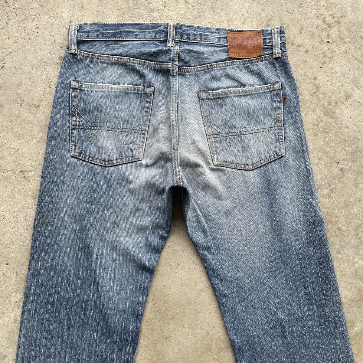 Edwin × Jean × Vintage Vintage Faded Edwin 505 Orange Tag Jeans Pants Distressed Size US 34 / EU 50 - 12 Thumbnail