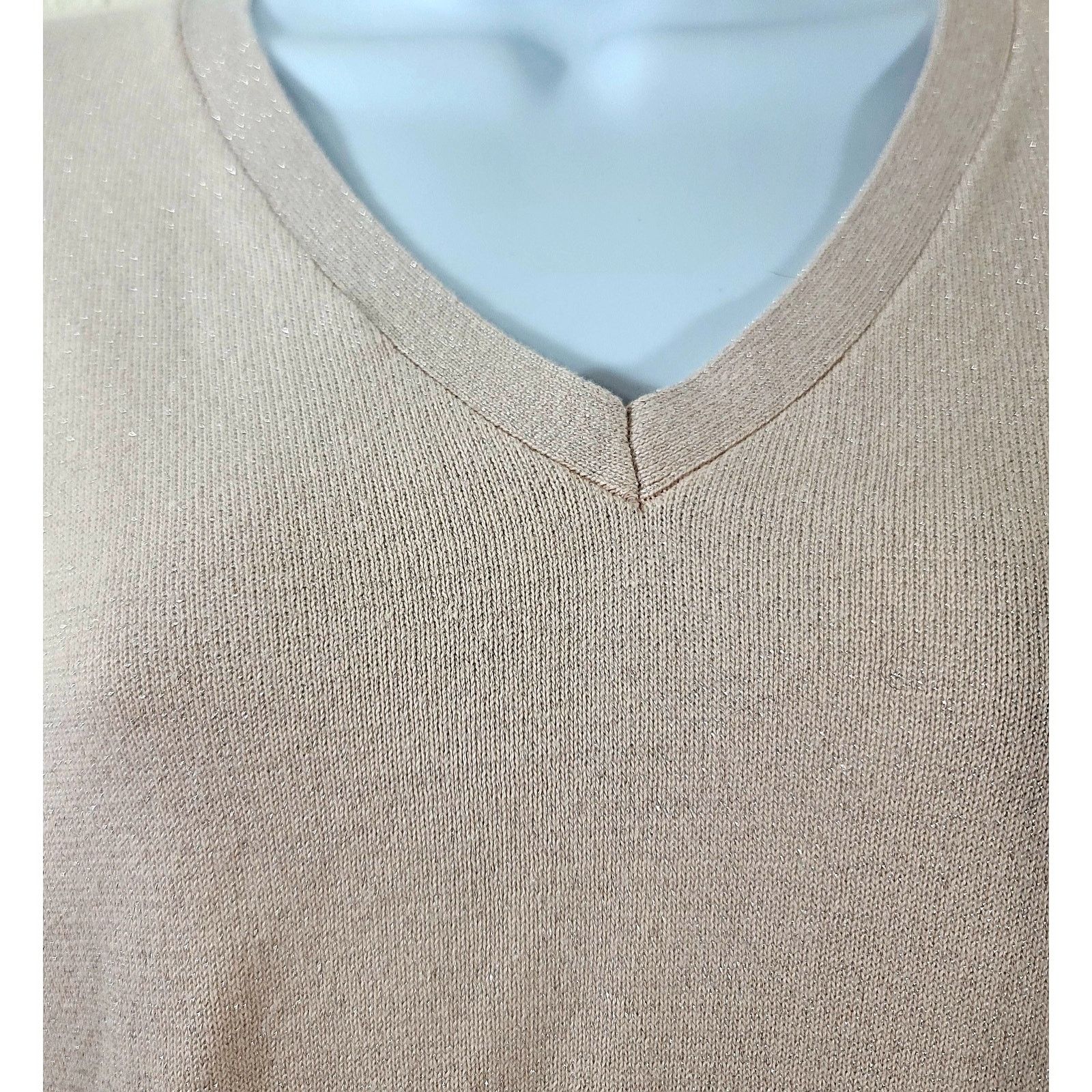 Tommy Hilfiger Tommy Hilfiger Pink Silver Sparkly V Neck Long Sleeve Top M Size M / US 6-8 / IT 42-44 - 6 Thumbnail