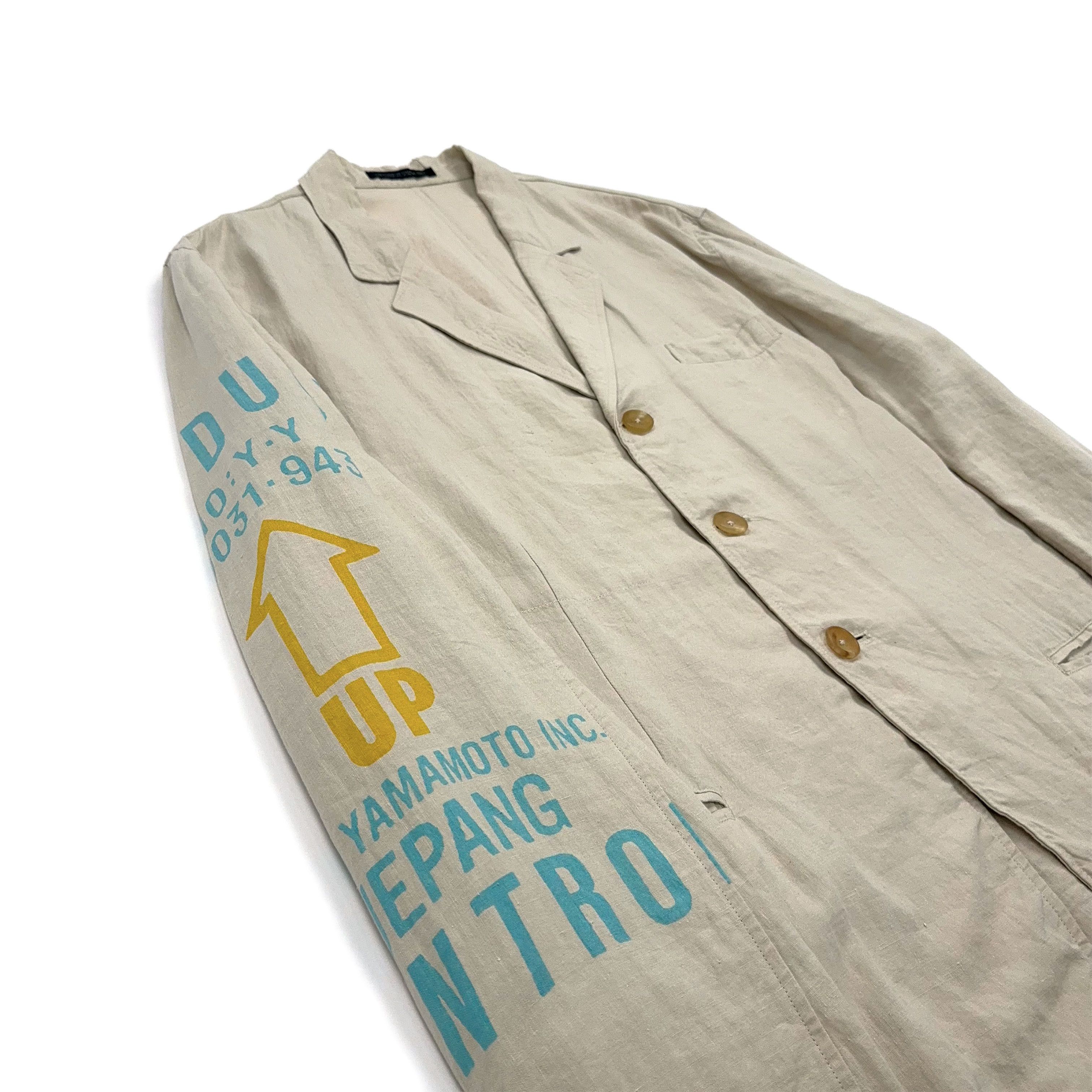 Yohji Yamamoto SS93 'UP' Print Linen Suit [SAMPLE] Size 48L - 3 Thumbnail