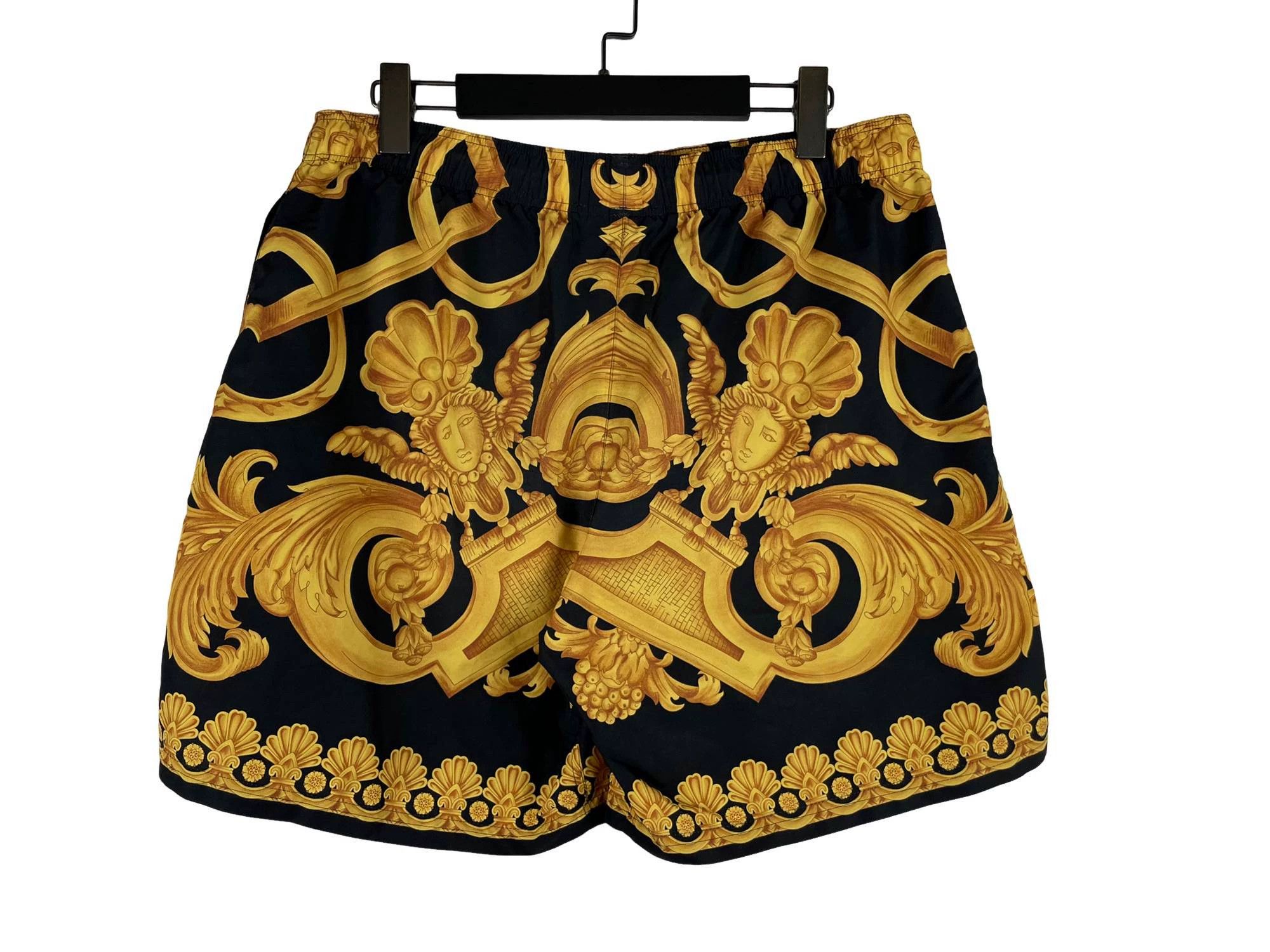 Versace Versace Black Gold Patterned Drawstring Short Size US 38 / EU 54 - 2 Thumbnail