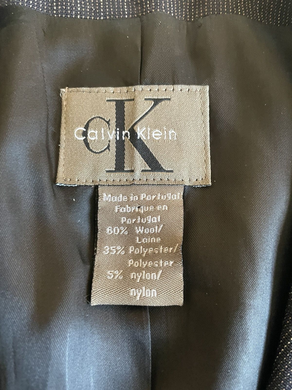Calvin Klein Textured Beaded Stripe Patch Pocket Jacket Size 42R - 3 Thumbnail