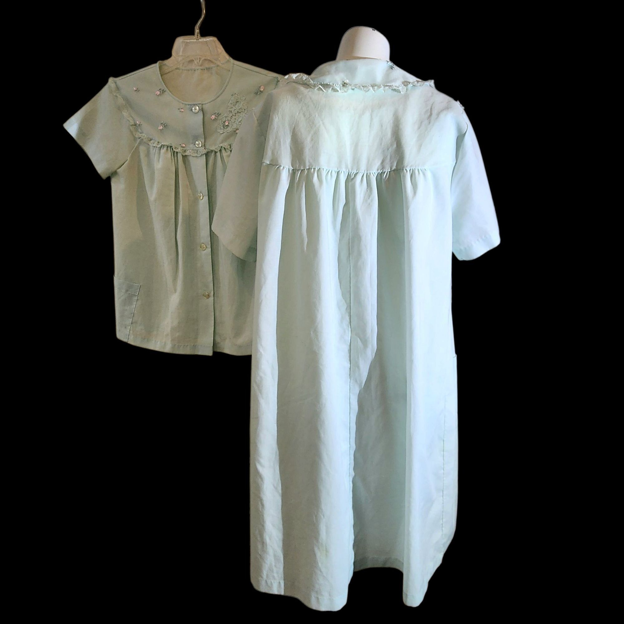 Vintage Vintage 60s 70s Sears Nightgown Robe & Shirt 3pc Set Blue Fl Size M / US 6-8 / IT 42-44 - 7 Thumbnail