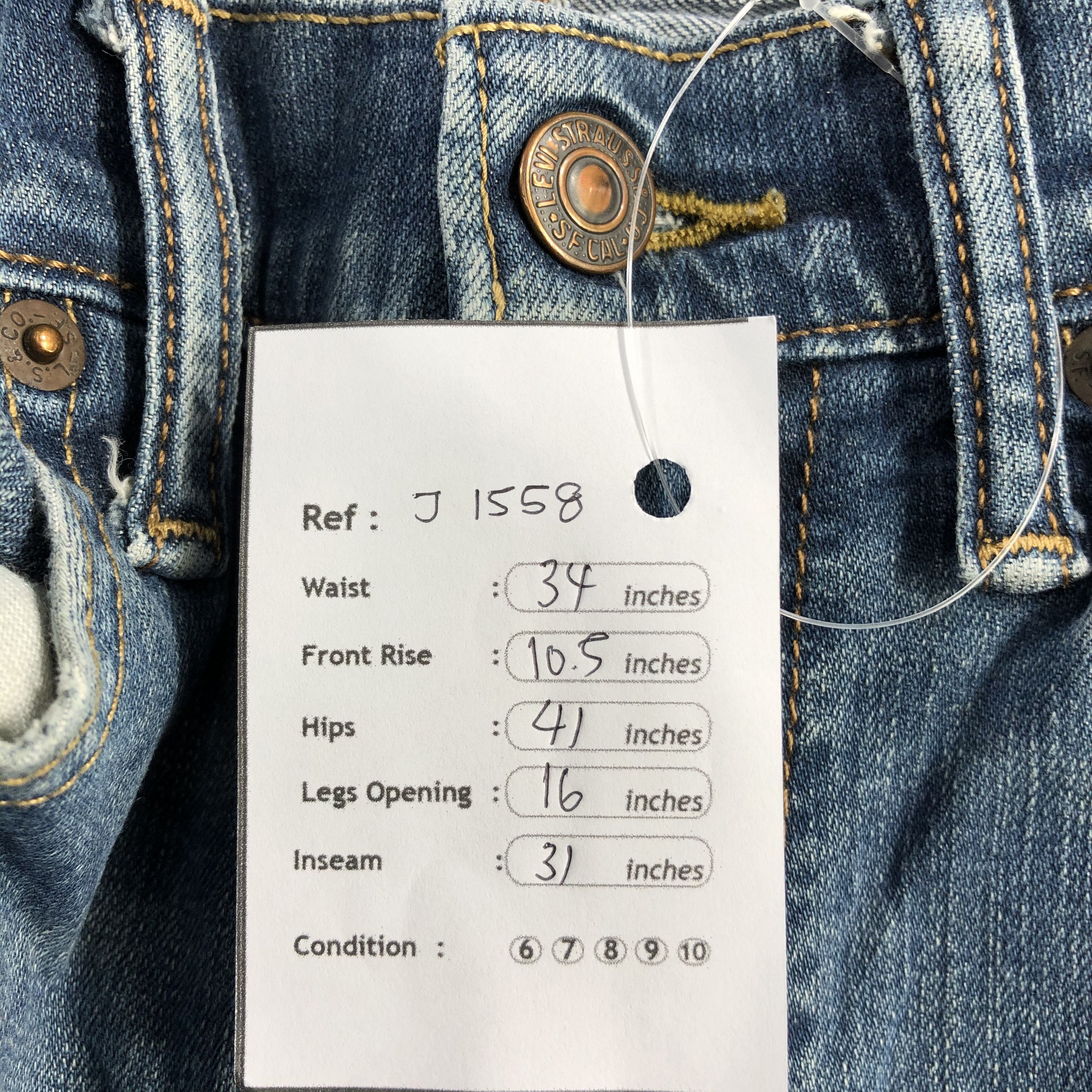 Levi's Vintage Blue Wash Levis 514 Jeans-J1558 Size US 34 / EU 50 - 16 Thumbnail