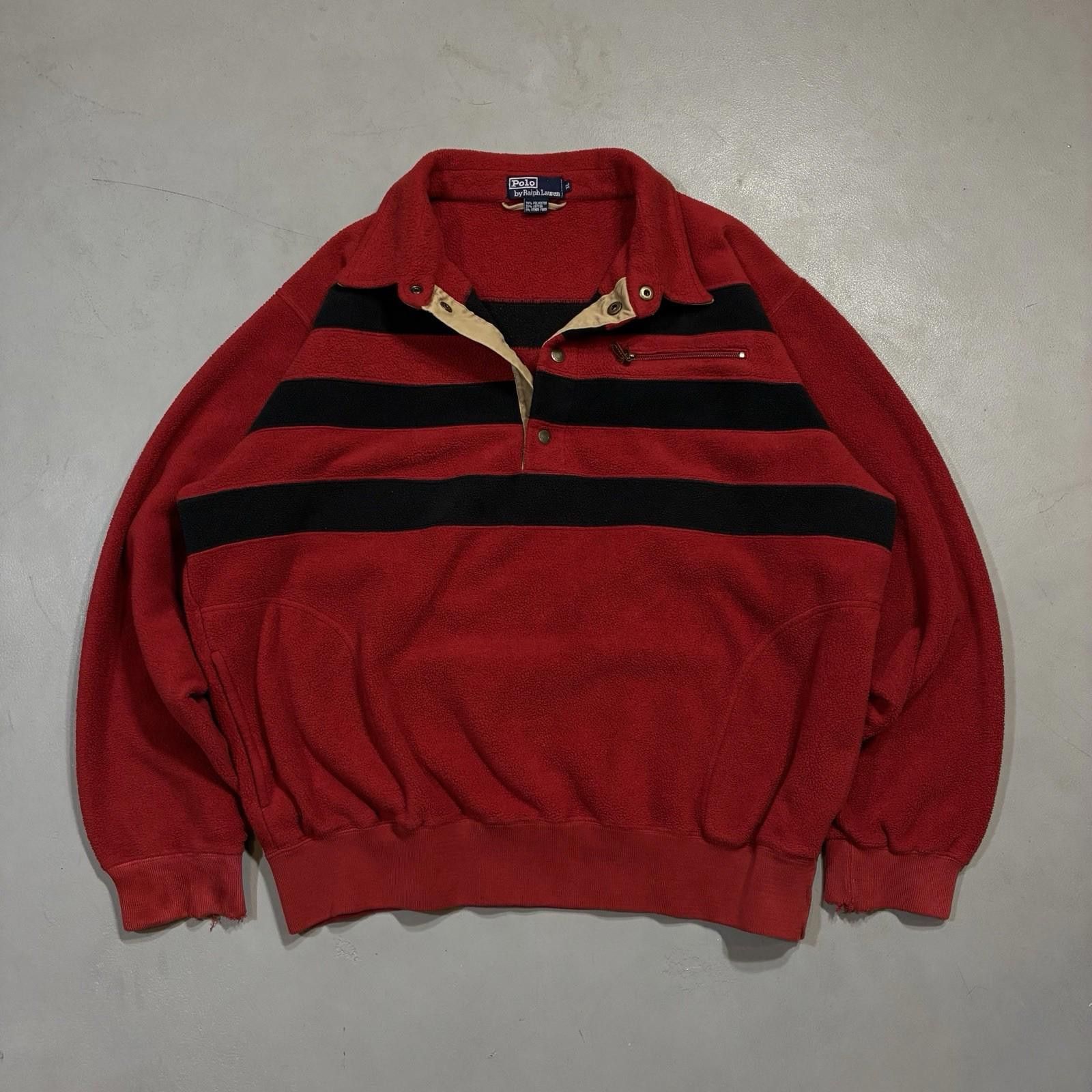 Polo Ralph Lauren Vintage Polo Ralph Lauren Red Pullover Fleece Sweater Size US XL / EU 56 / 4 - 5 Thumbnail