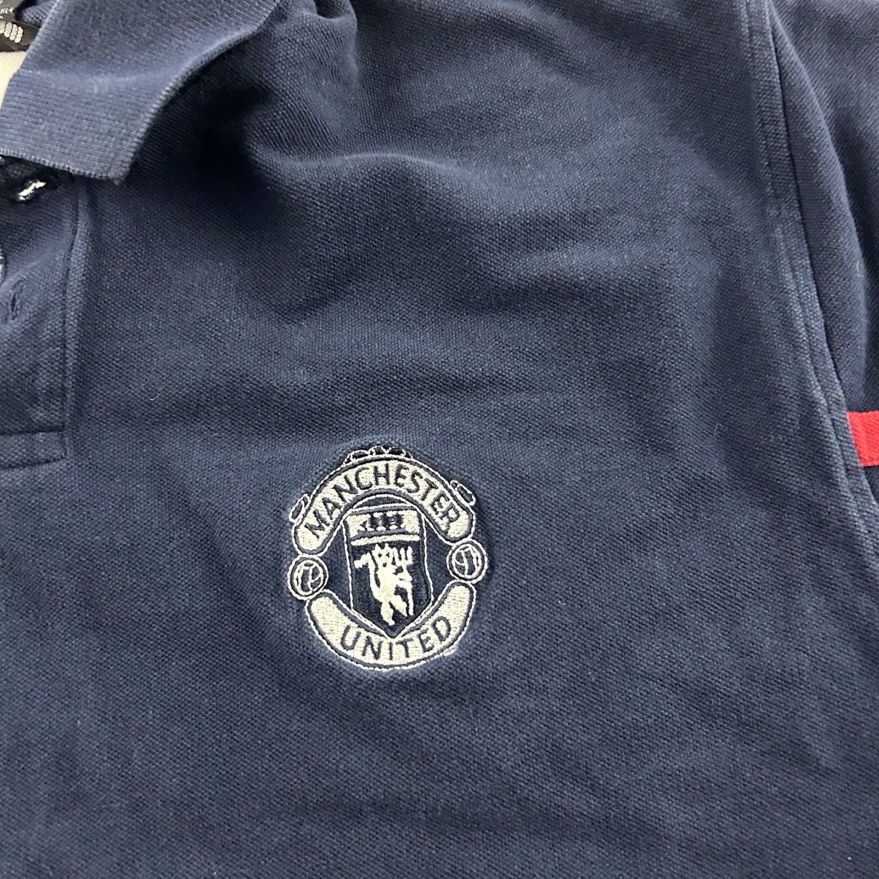 Nike VINTAGE Nike Manchester United Short Sleeve Polo Shirt Mens L Blue Size US L / EU 52-54 / 3 - 2 Thumbnail