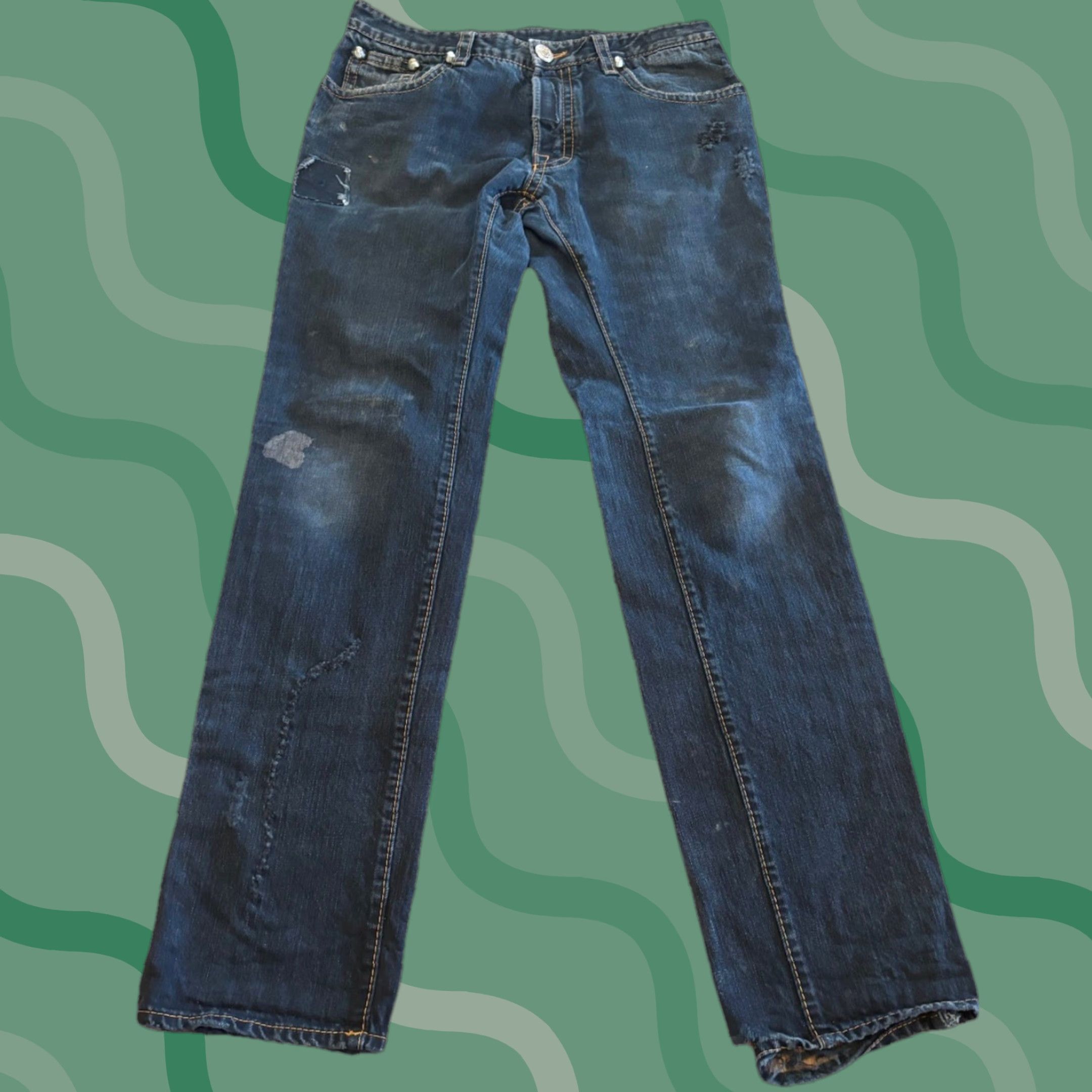 Dsquared2 Dsquared2 Jeans Biker Distressed Denim Jeans Men Regular 52 Blue Cotton Denim 5-Pocket 33in Inseam Italy Vintage"} Size US 36 / EU 52 - 1 Thumbnail