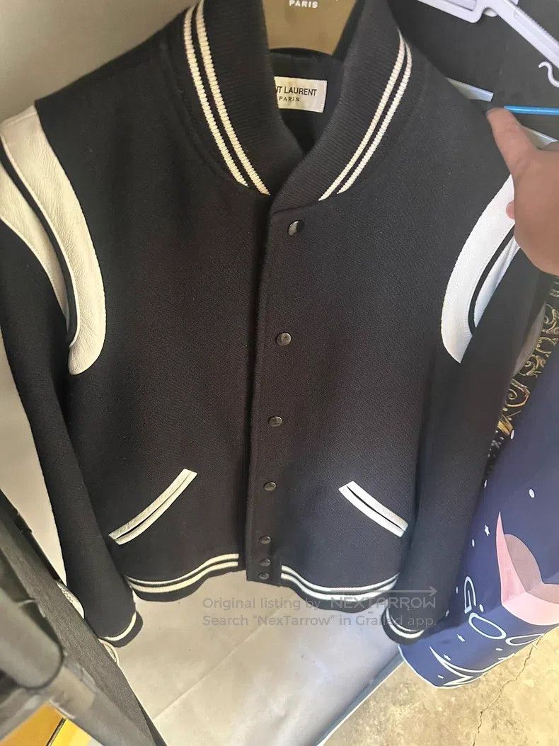 Saint Laurent Paris Saint Laurent Paris Black and White Baseball Jacket Size US M / EU 48-50 / 2 - 1 Thumbnail