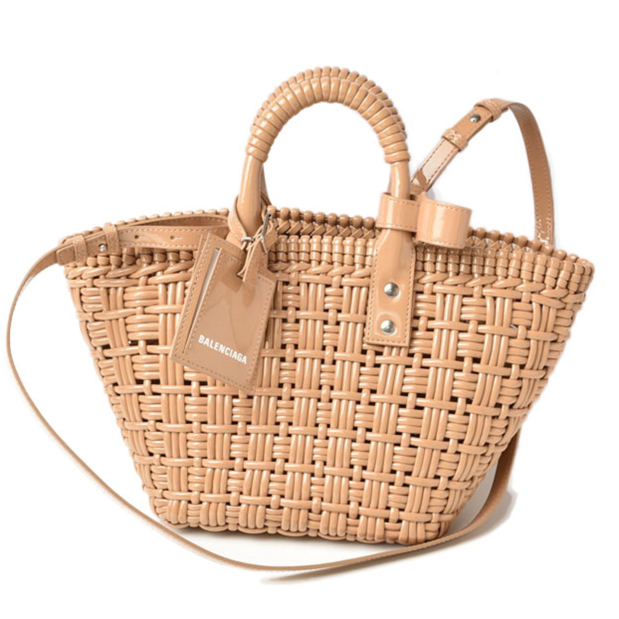 image of Balenciaga Handbag Shoulder Bag Balenciaga Basket Bistro Xs Enamel Beige 671342, Women's
