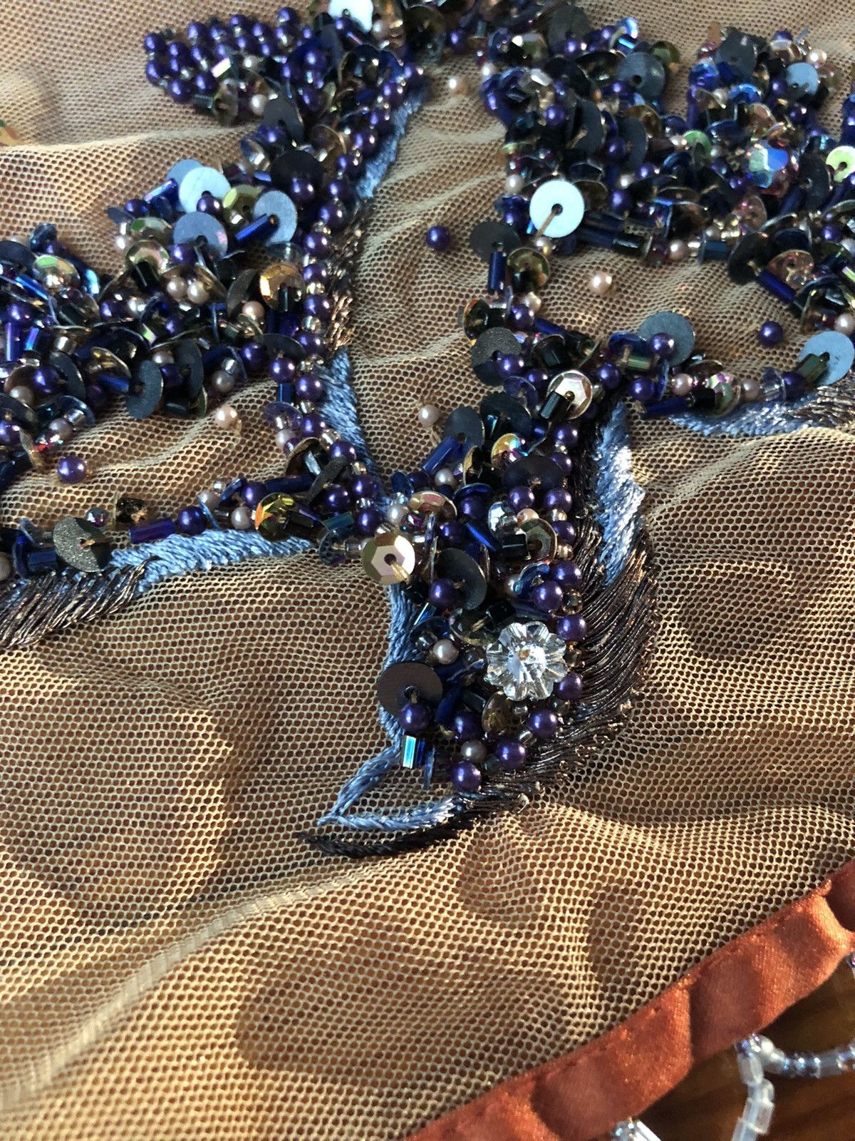 Dries Van Noten Incredible Beaded Crystal Silk Scarf Size ONE SIZE - 9 Thumbnail