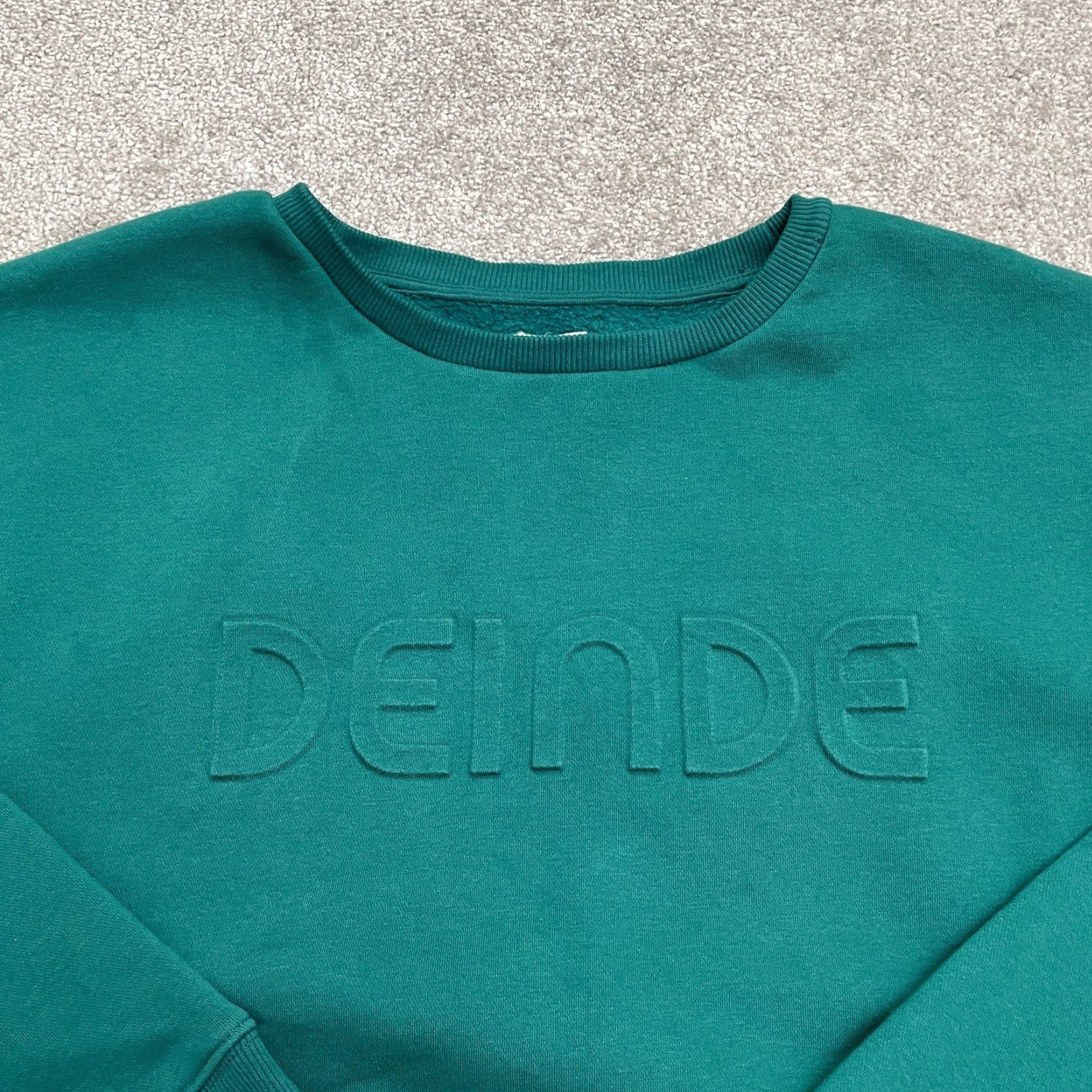 Logo 7 Deinde Logo Pullover Sweatshirt Mens XL Green Crew Neck Fleece All Seasons Casual Modern Classic Sports Size US XL / EU 56 / 4 - 3 Thumbnail
