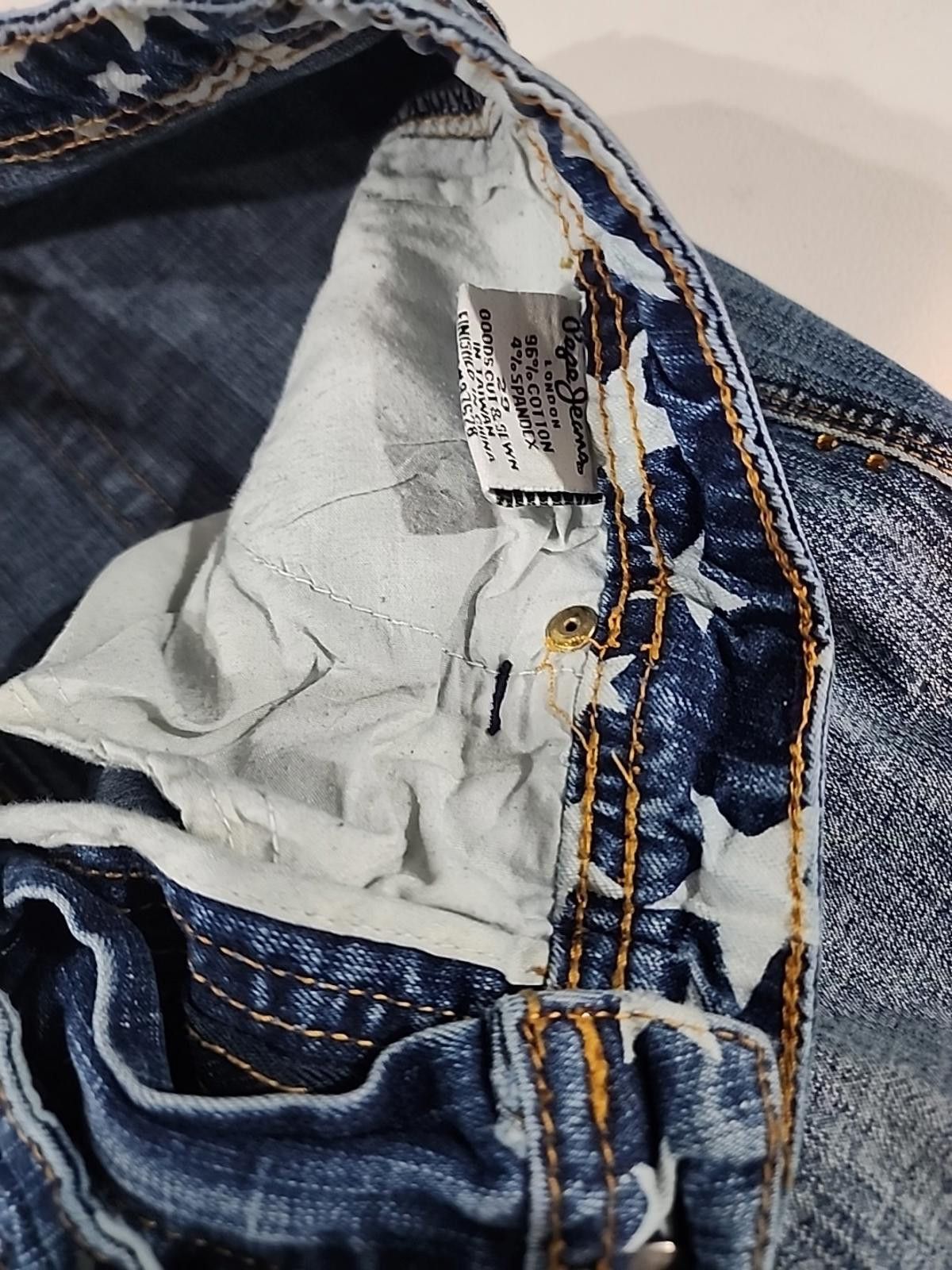 Pepe Jeans Pepe Jeans UK Blue Jeans Orange Beaded Low Rise 29/30W x 32L Size 29" - 10 Thumbnail