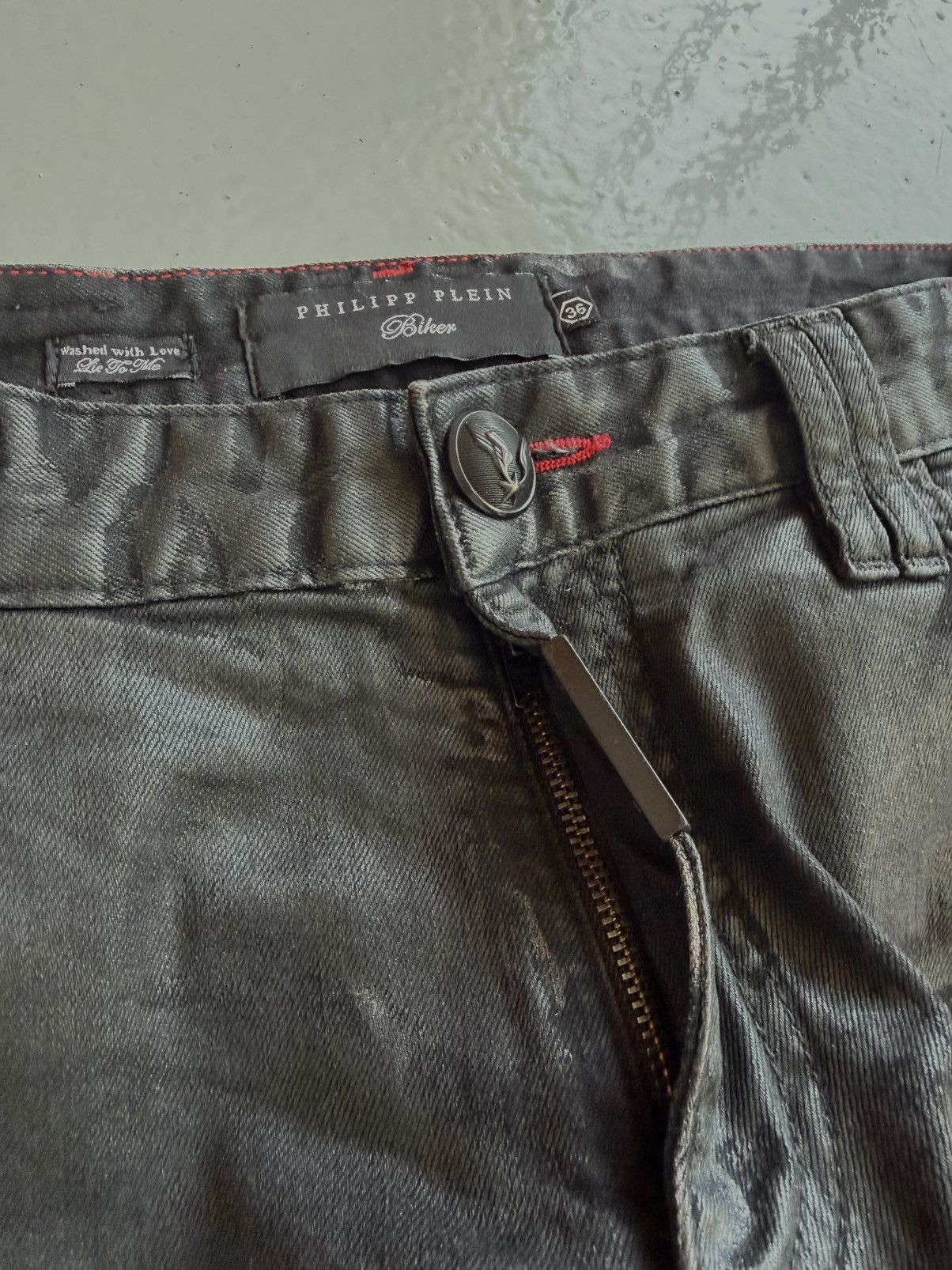 Philipp Plein Philipp Plein born&raised distressed waxed biker denim Size US 36 / EU 52 - 17 Thumbnail