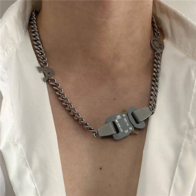 Japanese Brand Hip Hop Punk Gothic Style Steel Metal Necklace Size ONE SIZE - 2 Thumbnail
