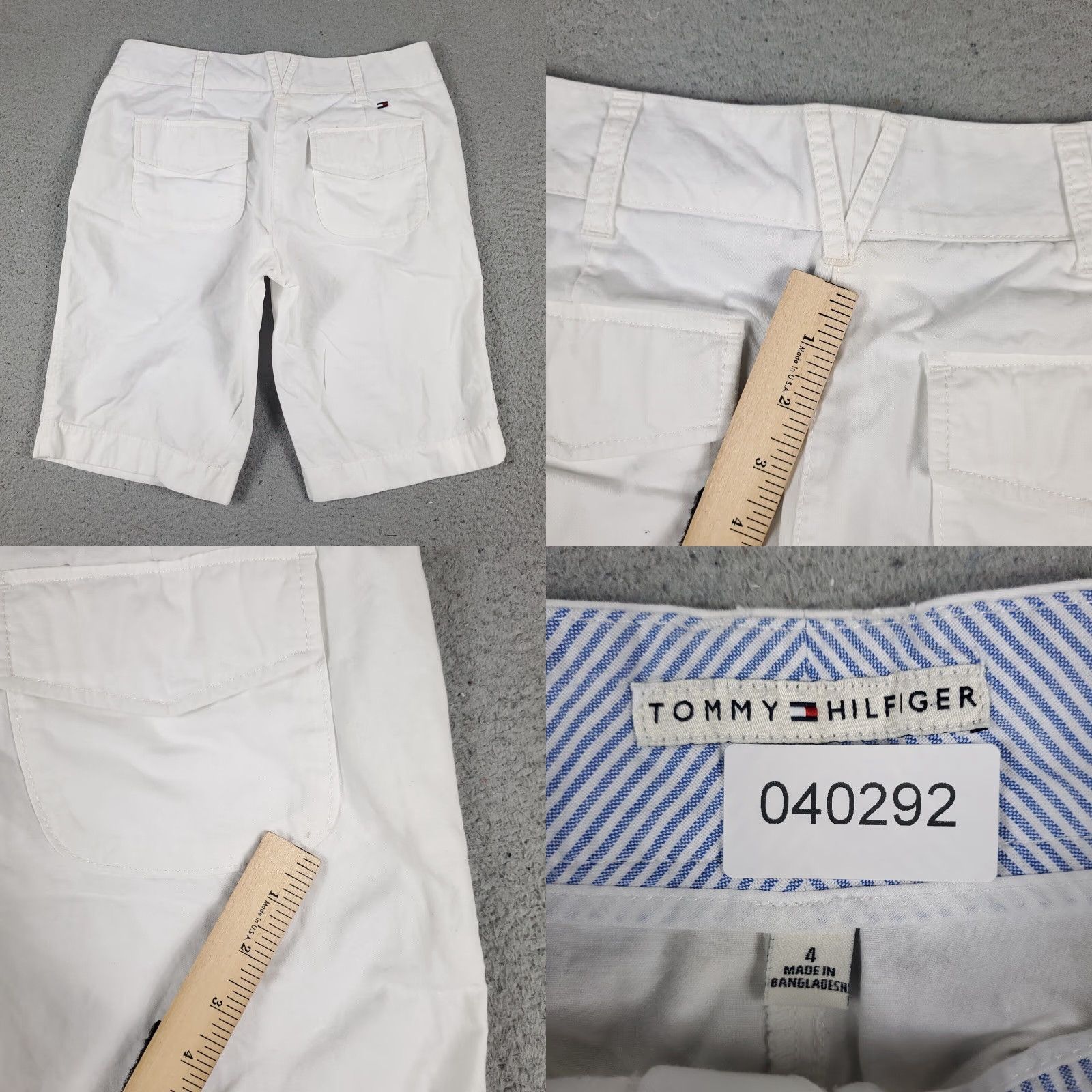 Tommy Hilfiger VINTAGE Tommy Hilfiger Shorts Womens Size 4 White Casual Flat Front Chino Size 28" / US 6 / IT 42 - 8 Thumbnail