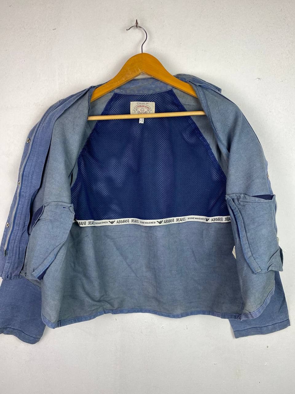 Armani armani jeans stoned wash denim jacket made in italy Size US L / EU 52-54 / 3 - 5 Thumbnail