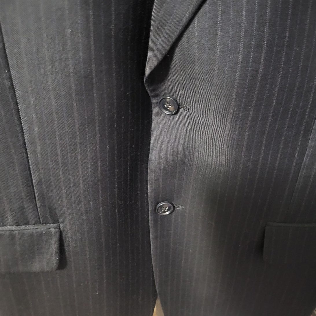 Jones New York Jones New York Men's Navy Pinstriped Wool Blazer - 42 R Size 42R - 4 Thumbnail