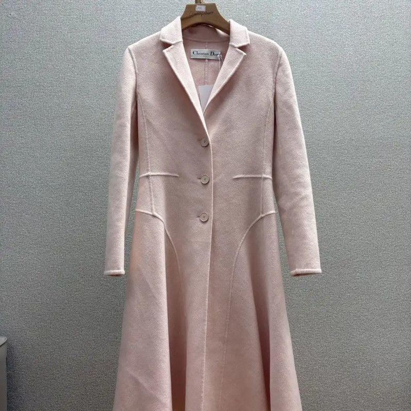 Dior Dior Pink Cashmere Mid-Length Women's Coat 0089 Size S / US 4 / IT 40 - 1 Thumbnail