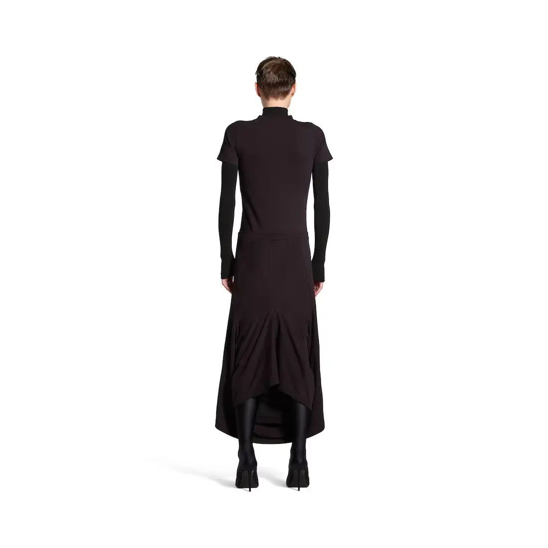 Balenciaga oc11z1125 Patched T-Shirt Dress in Black Size M / US 6-8 / IT 42-44 - 5 Thumbnail