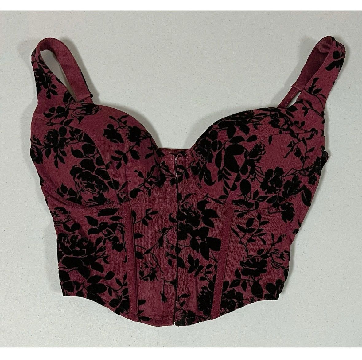 Windsor Smith Windsor Velvet Victorian Floral Corset Top Blouse Size S 🥀 Size S / US 4 / IT 40 - 1 Thumbnail