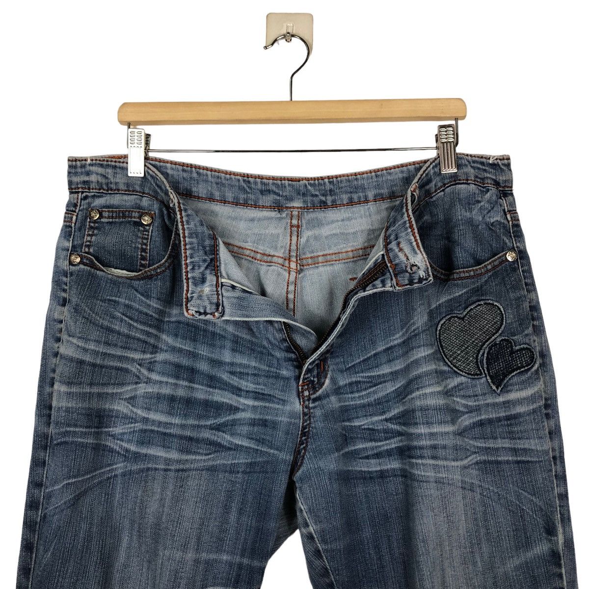 Japanese Brand 🔥Vintage Denim Jeans Sukajan Pocket Big Logo Size US 36 / EU 52 - 15 Thumbnail